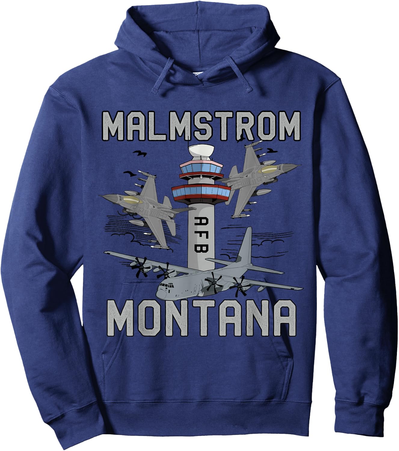 Malmstrom AFB Montana Air Force Base Fighter Jets Vintage Hoodie - Hoodie | Navy