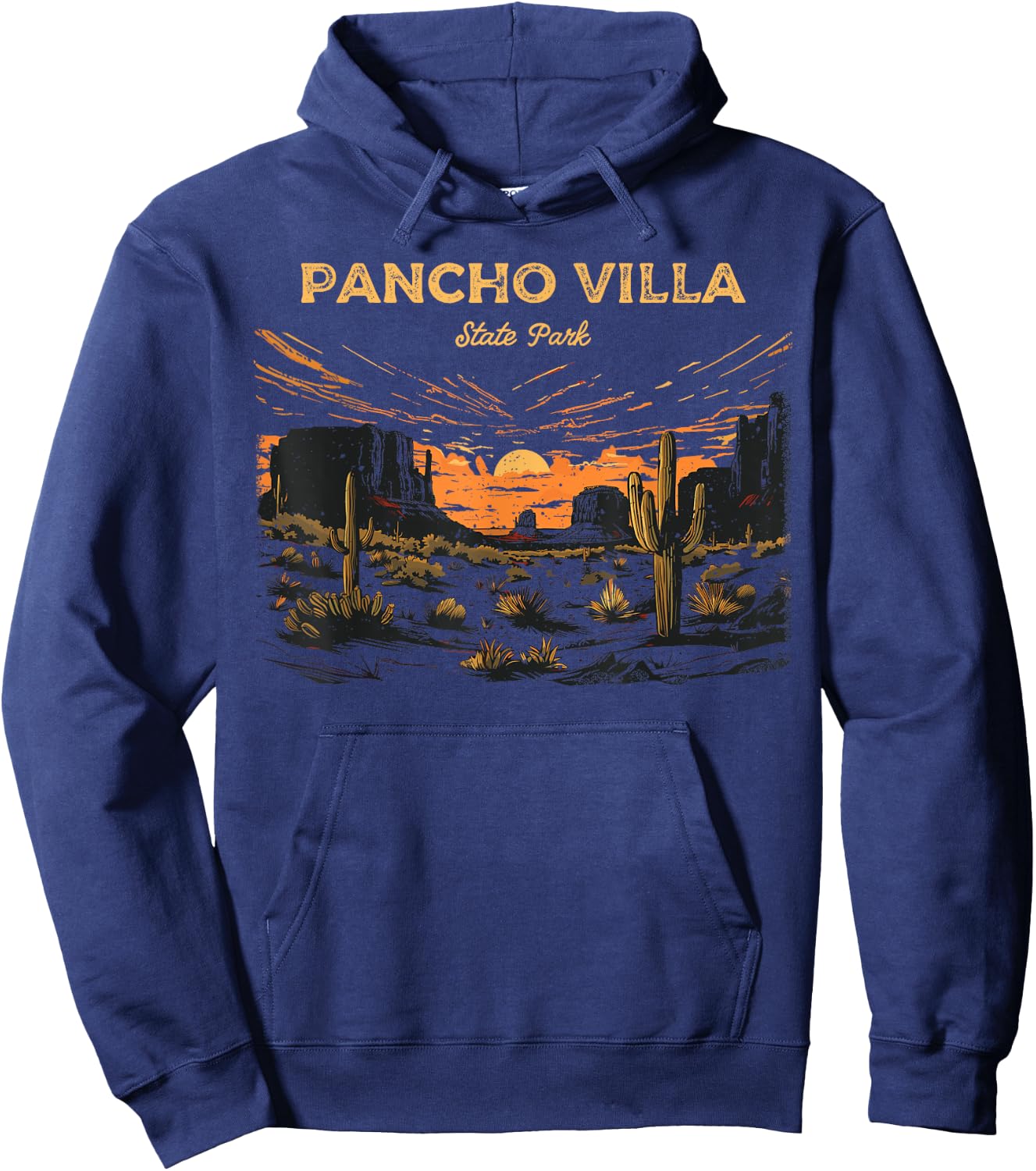 Pancho Villa State Park New Mexico Retro Vintage Hoodie - Hoodie | Navy