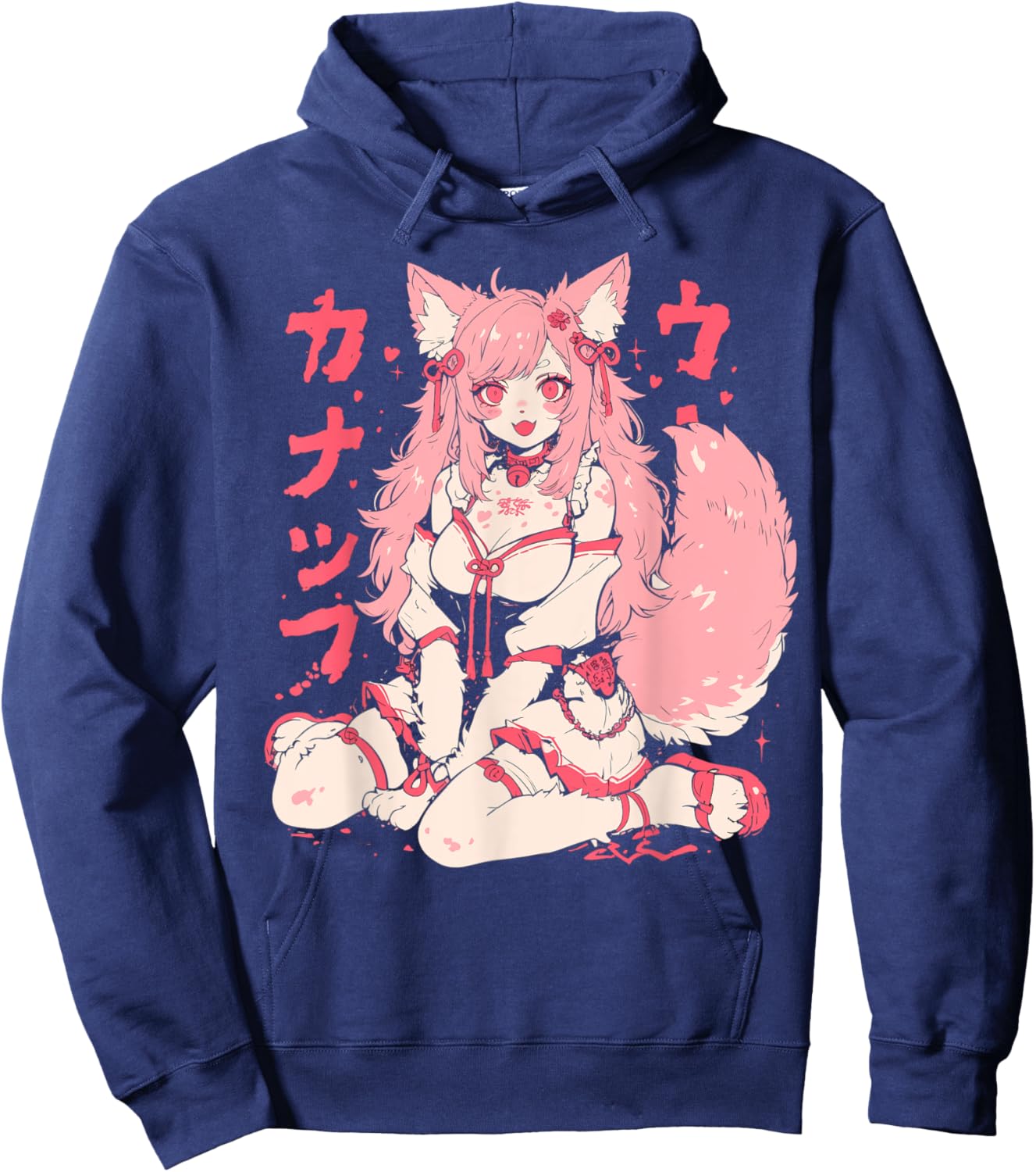 Goth Grunge Demon Anime Furry Wolf Horror Alt Aesthetic Hoodie - Hoodie | Navy
