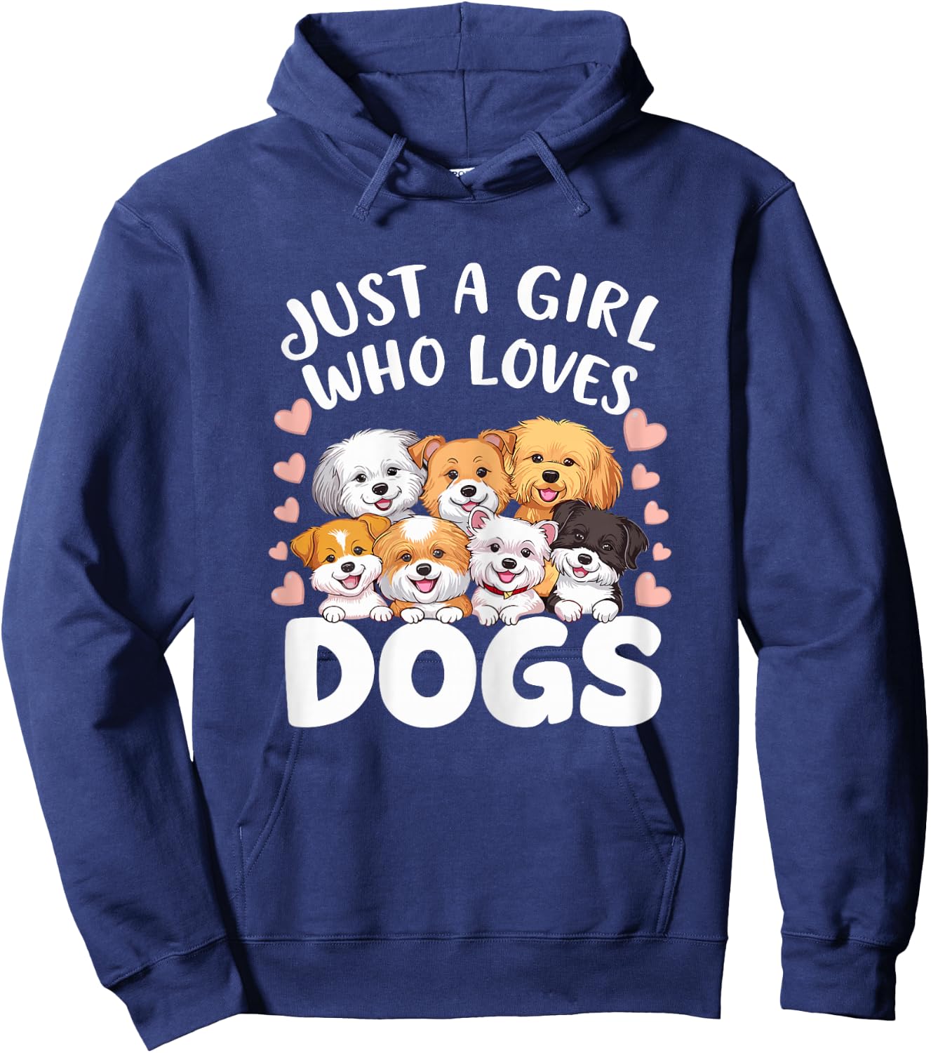 Dog Lover Just a Girl who Loves Dogs Dog Girl Hoodie - Hoodie | Navy