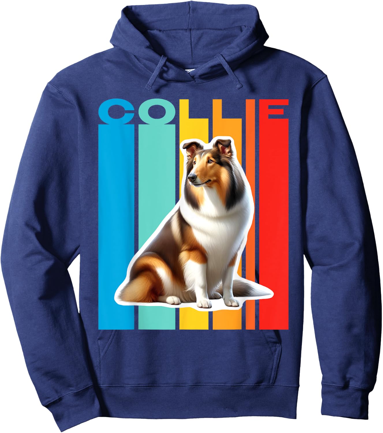 Colorful Collie Hoodie - Hoodie | Navy
