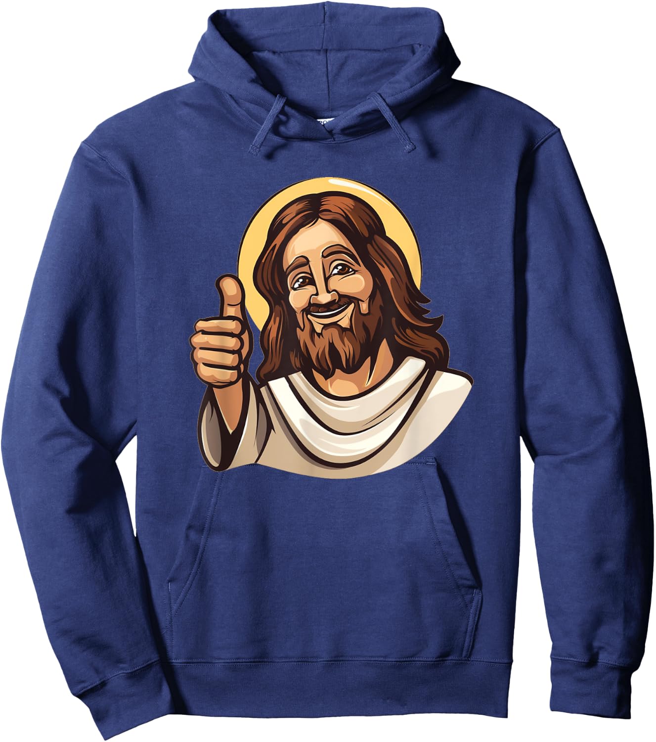 Smiling Jesus Christ with Thumb up Costume Hoodie - Hoodie | Navy
