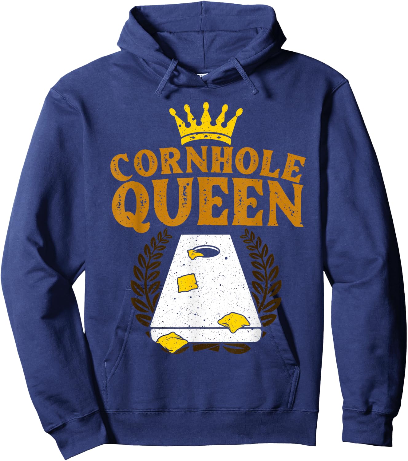 Funny Cornhole Queen Design Girls Cornhole Lover Hoodie - Hoodie | Navy