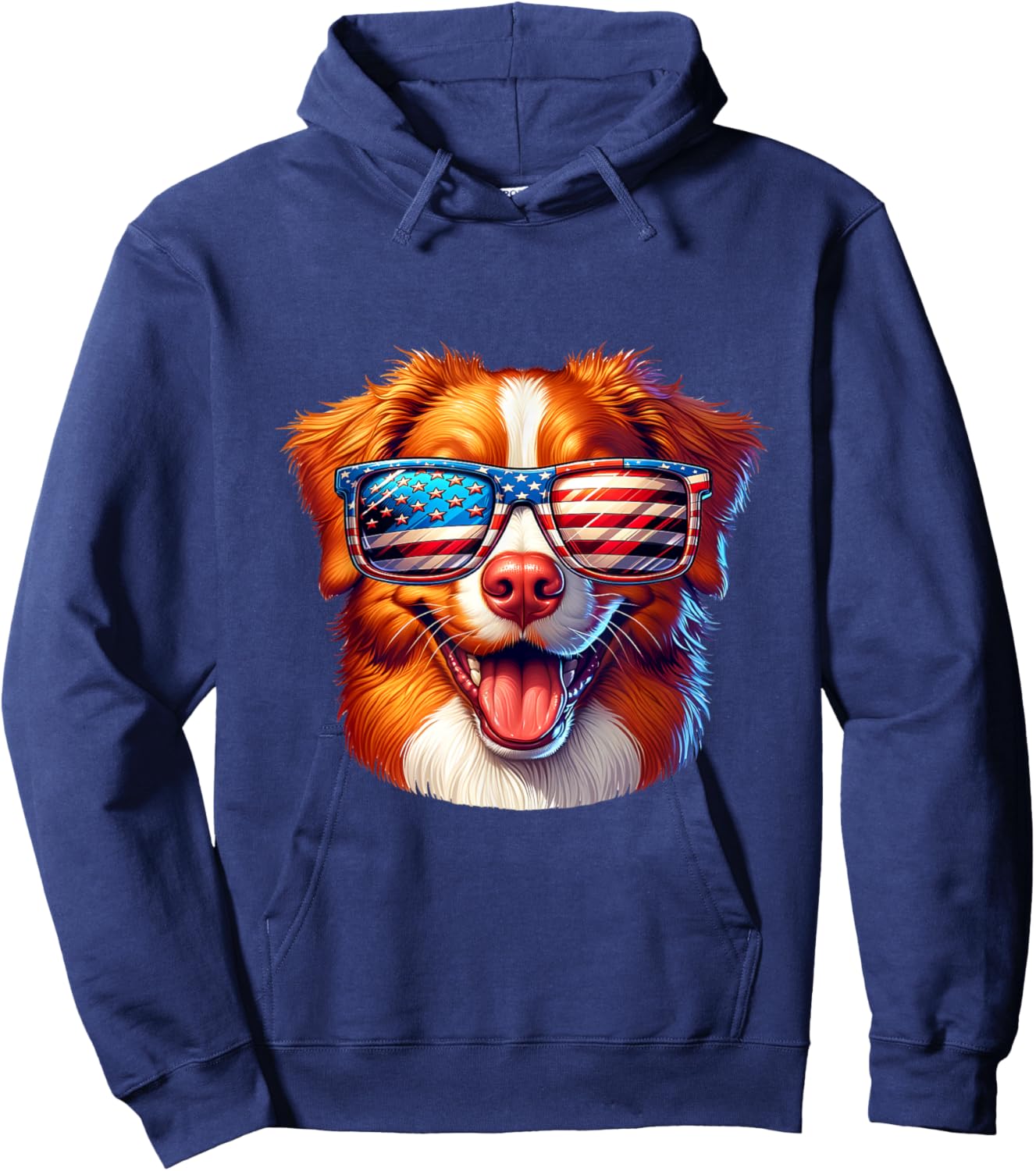Nova Scotia Duck Tolling Retriever toller 4th Of July Dog Women Kids Hoodie - Hoodie | Navy