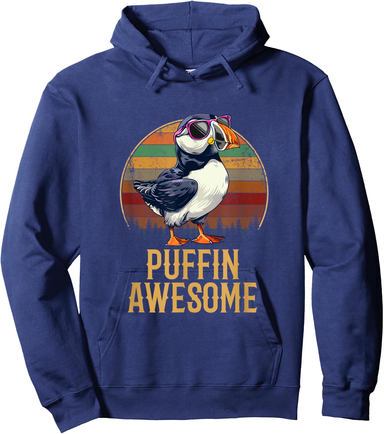 Puffin Awesome, Puffin Hoodie - Hoodie | Navy