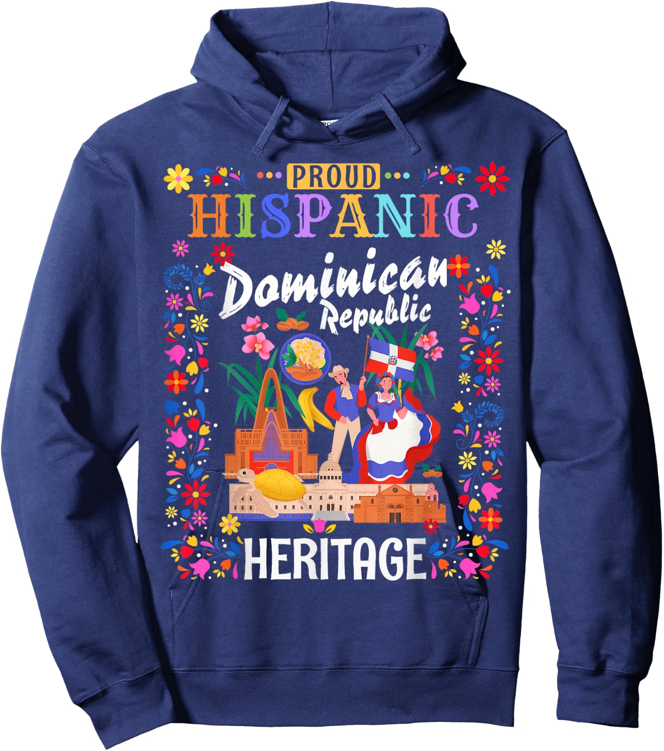 Dominican Flag Idea Kids Latin Heritage República Dominicana Hoodie - Hoodie | Navy