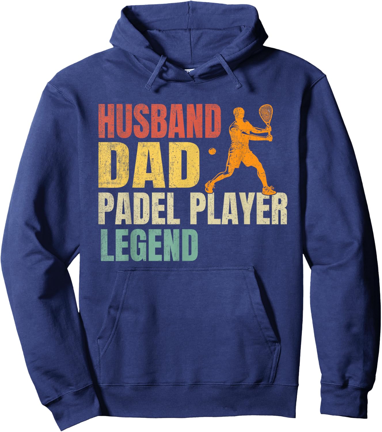 Husband Dad Padel Player Legend Funny Paddle Tennis Player Hoodie - Hoodie | Navy