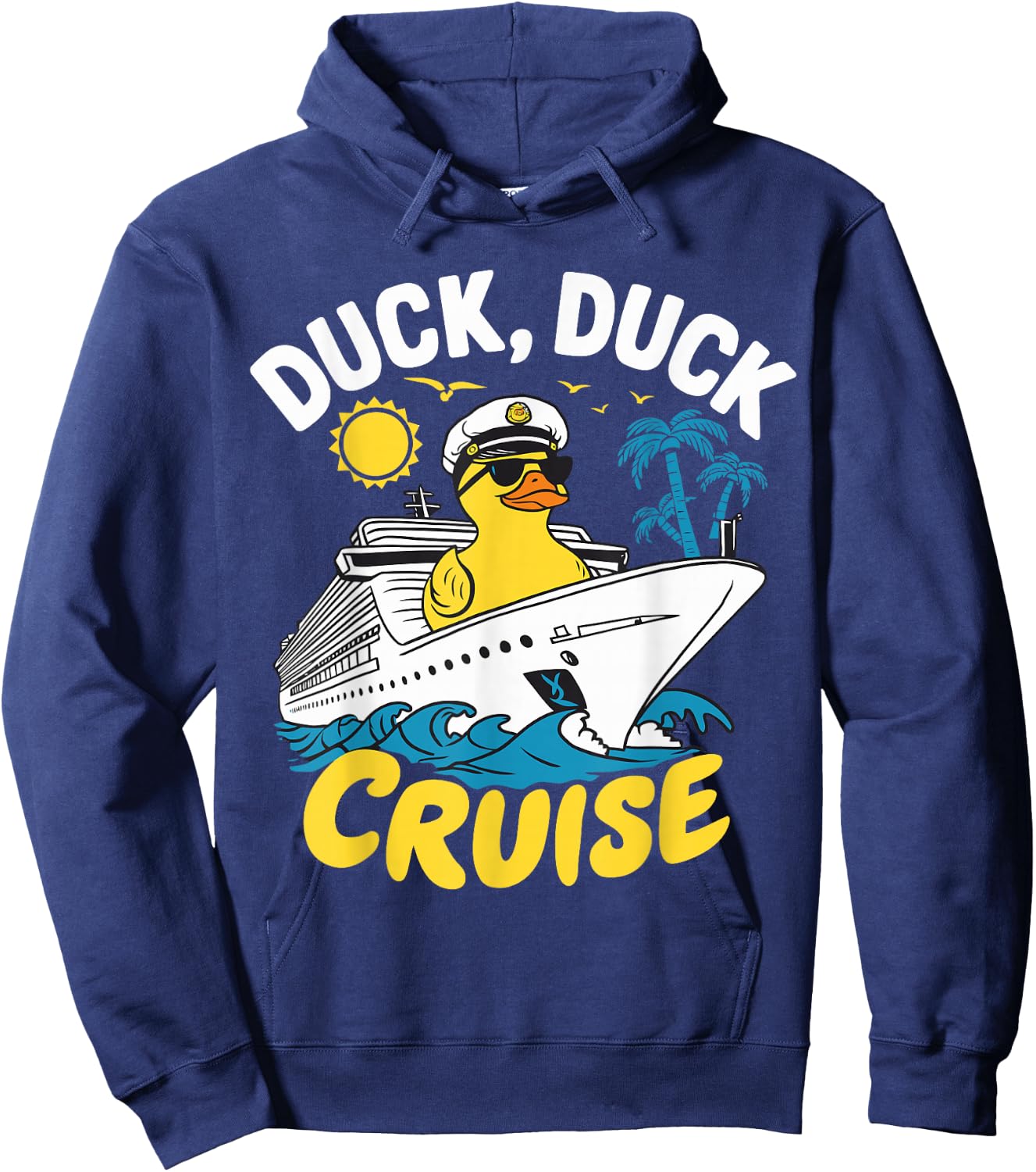 Duck Duck Cruise Ship Family Matching Vacation Rubber Duck Hoodie - Hoodie | Navy