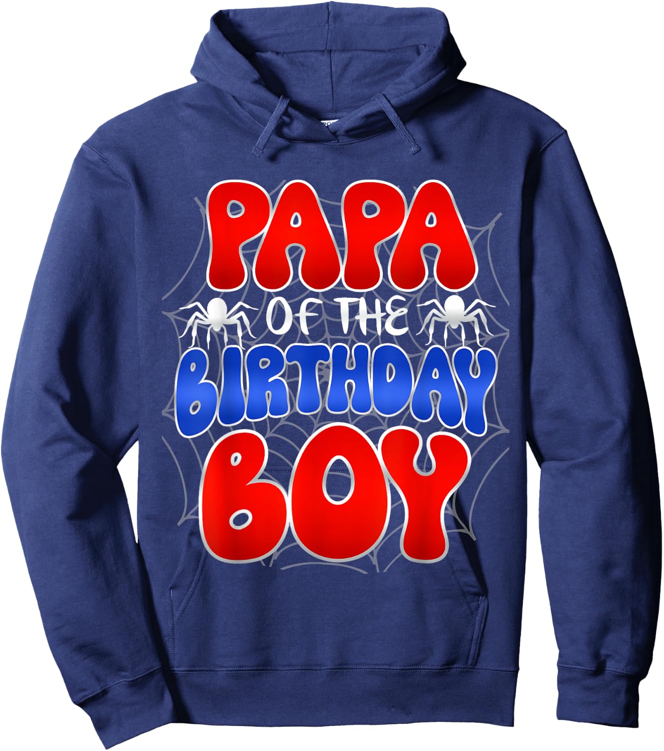 PAPA of the Birthday Boy Costume Spider Web Birthday Party Hoodie - Hoodie | Navy