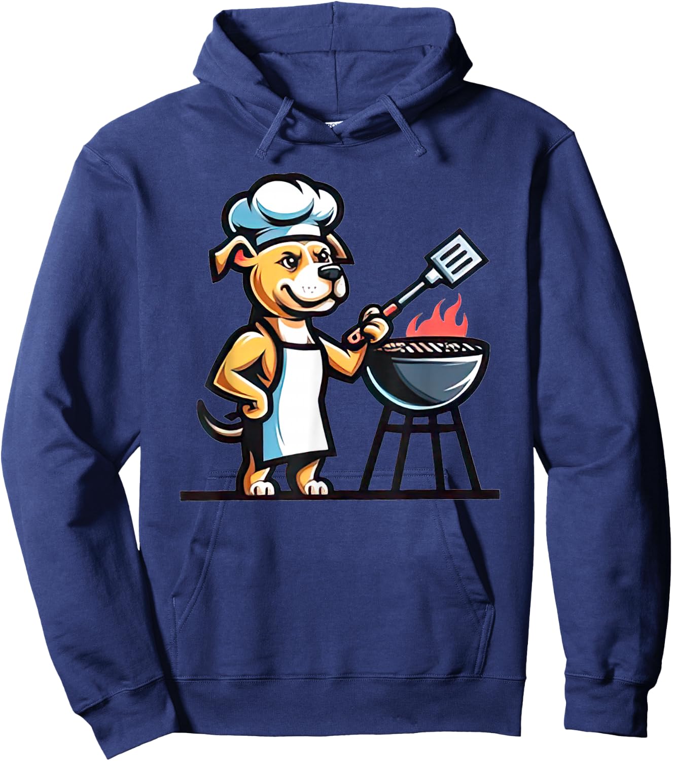 Pitbull Dog Doing Barbecue Dog Lover Funny Grill Master Hoodie - Hoodie | Navy