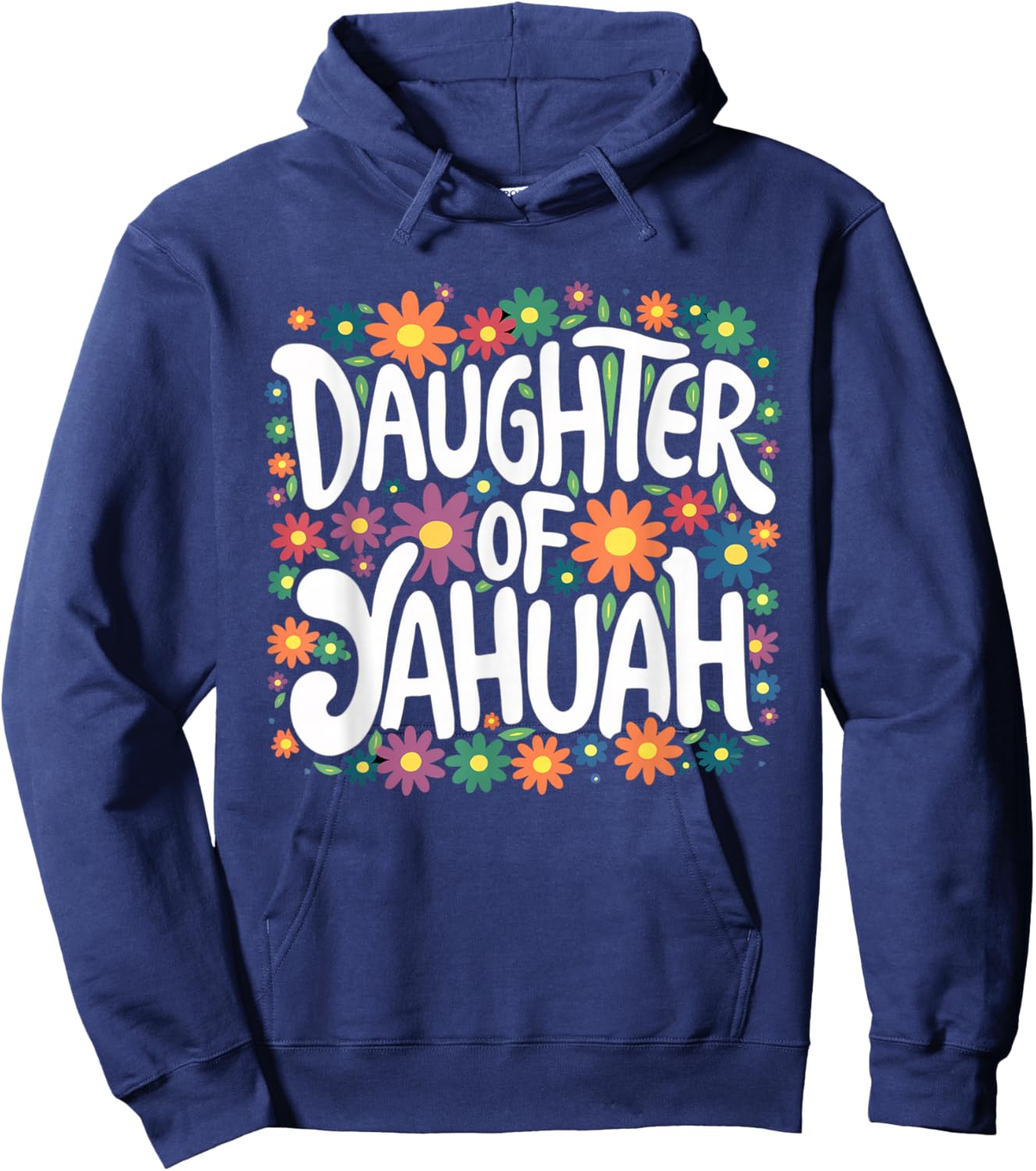 Daughter of YAHUAH Floral Hoodie - Hoodie | Navy