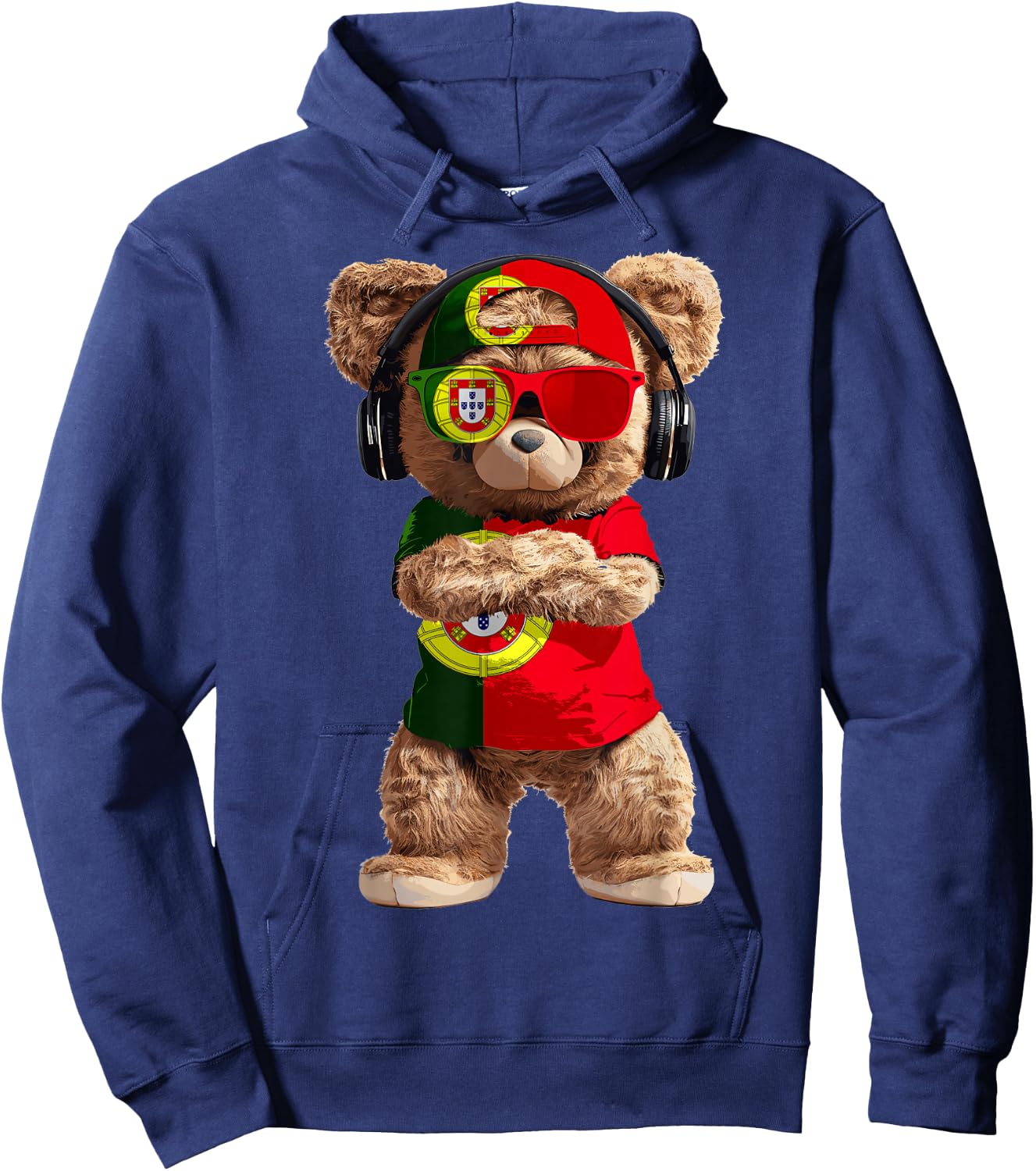 Portugal Flag Souvenirs Bear Outfit Products Portuguese Hoodie - Hoodie | Navy