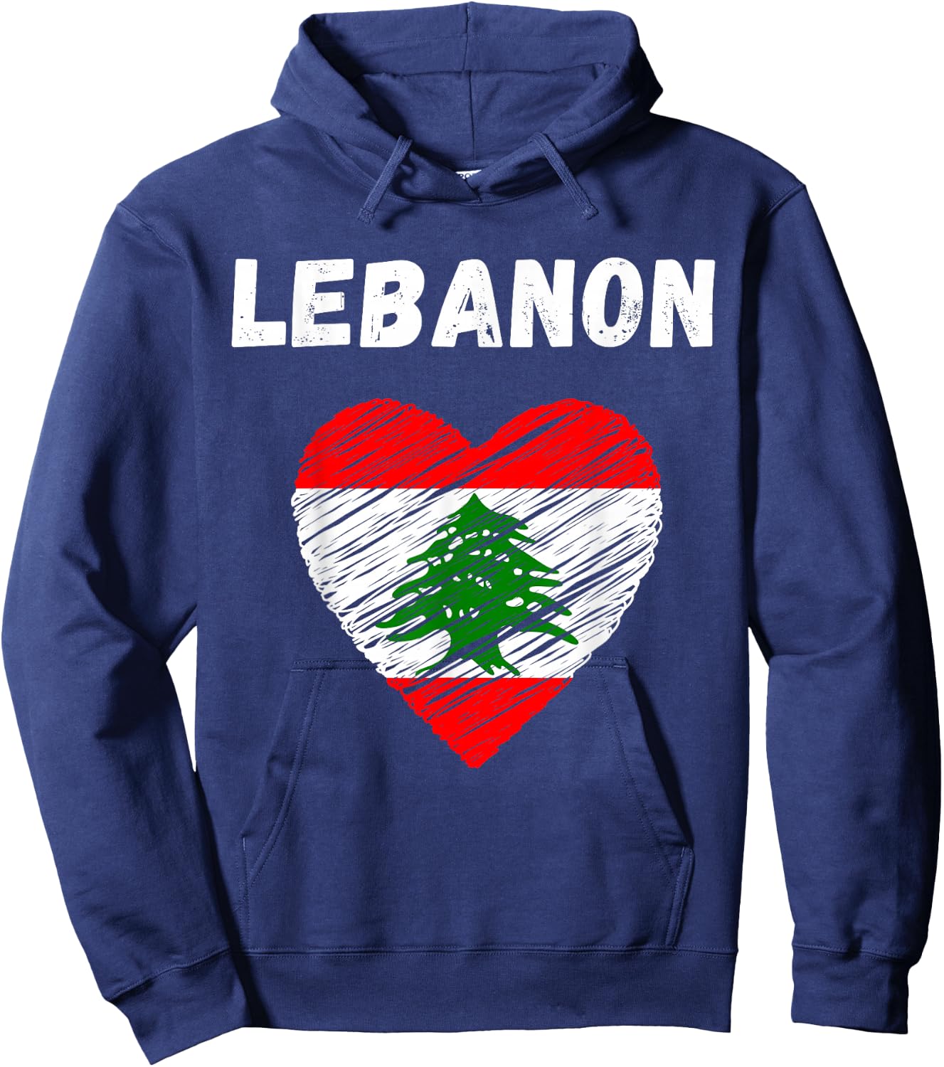 Lebanon Flag Holiday Lebanon Heart Lebanese Flag Hoodie - Hoodie | Navy