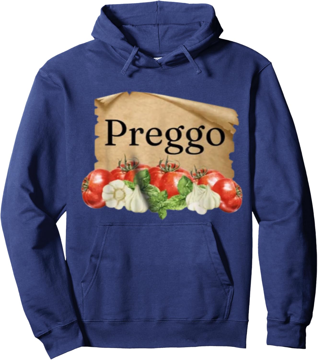 Preggo Sauce Cute Preggers Costume Pregnancy Announcement Hoodie - Hoodie | Navy