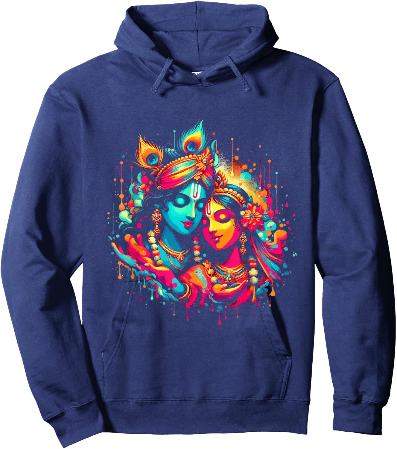 Lord Shri Krishna Radha Rani Radhika Krishna Lover Devotee Hoodie - Hoodie | Navy