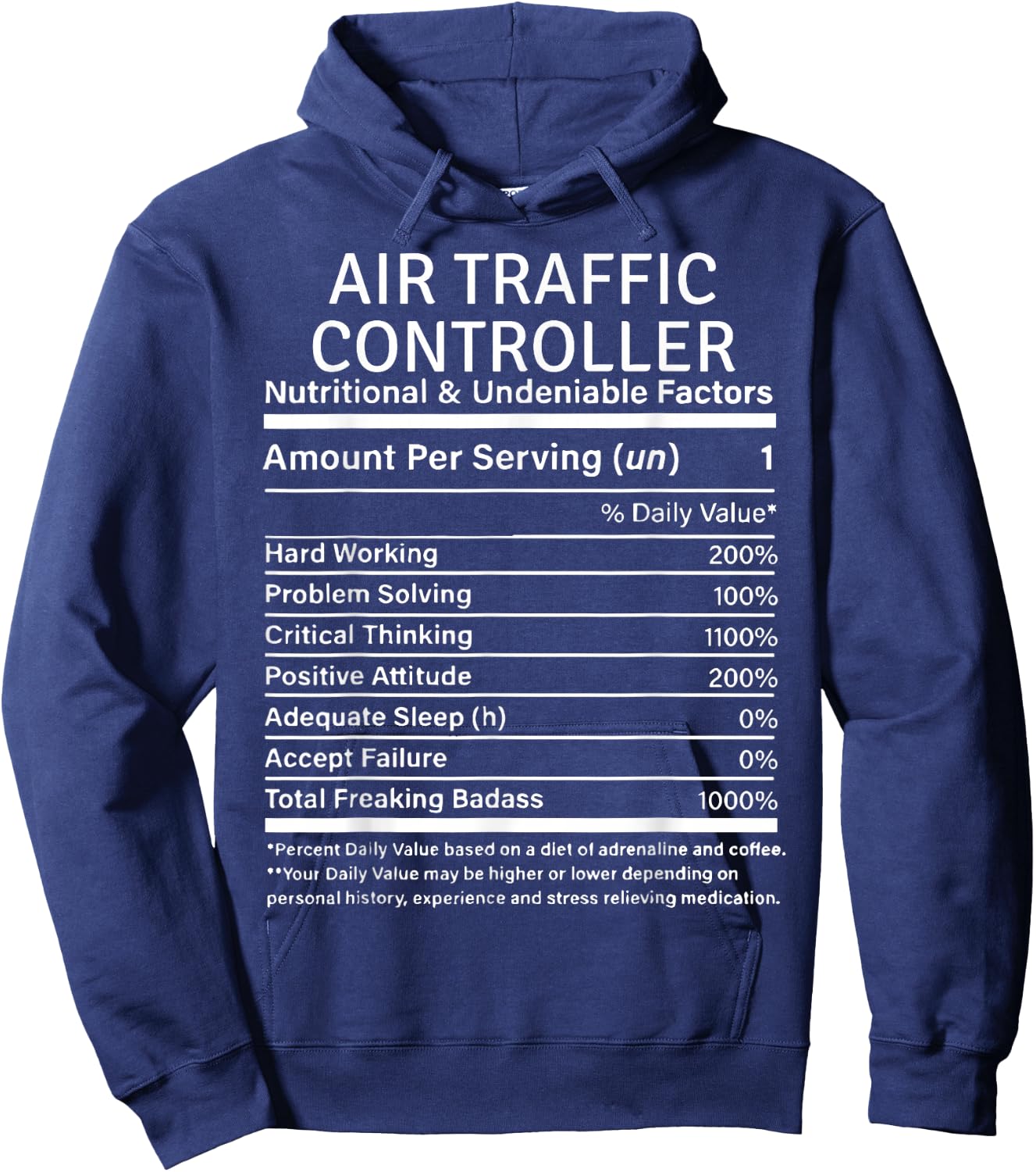 Air Traffic Controller Nutritional Facts Air Traffic Control Hoodie - Hoodie | Navy
