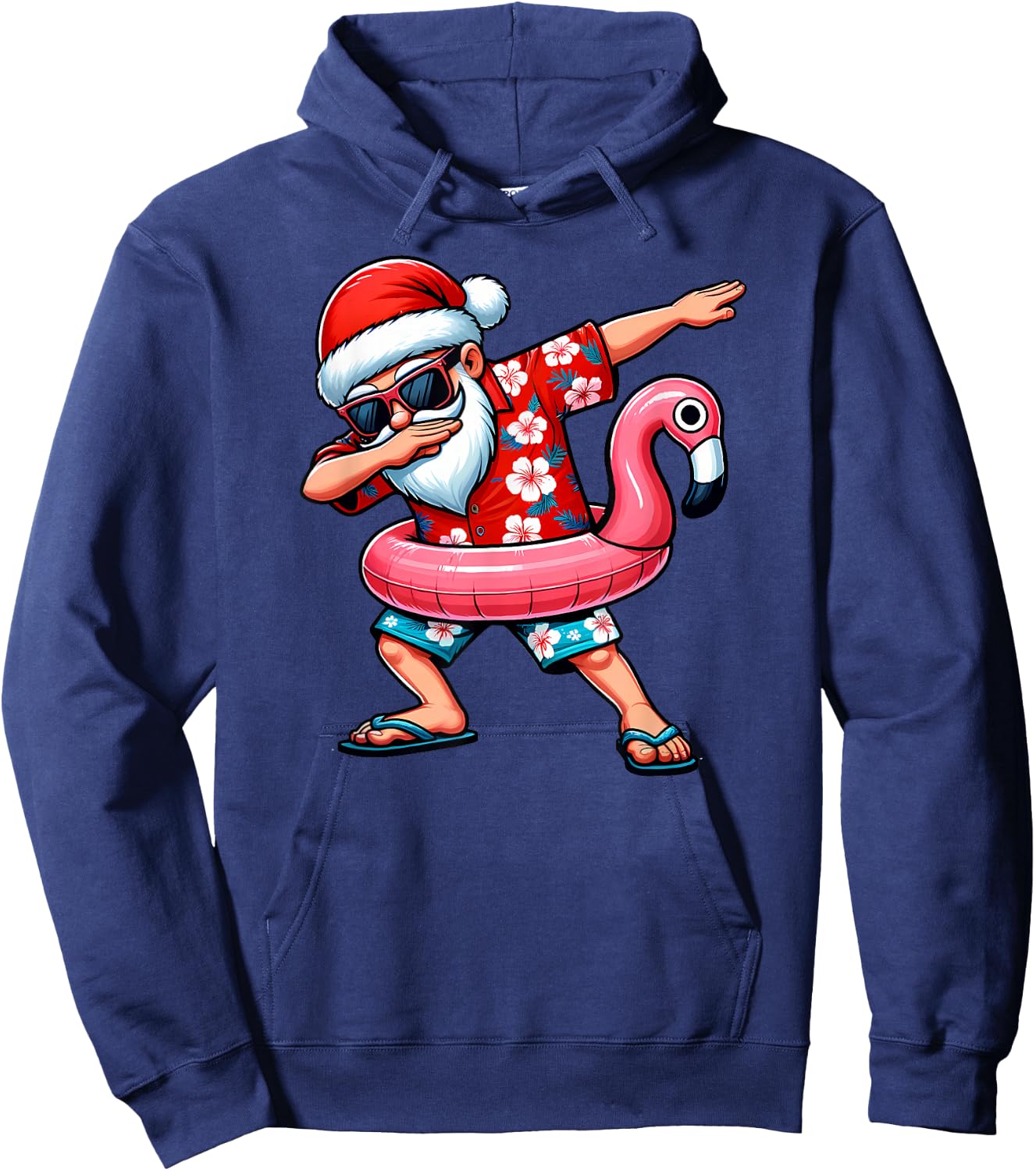Dabbing Santa Christmas in July Hawaiian Xmas Dab Boys Men Hoodie - Hoodie | Navy