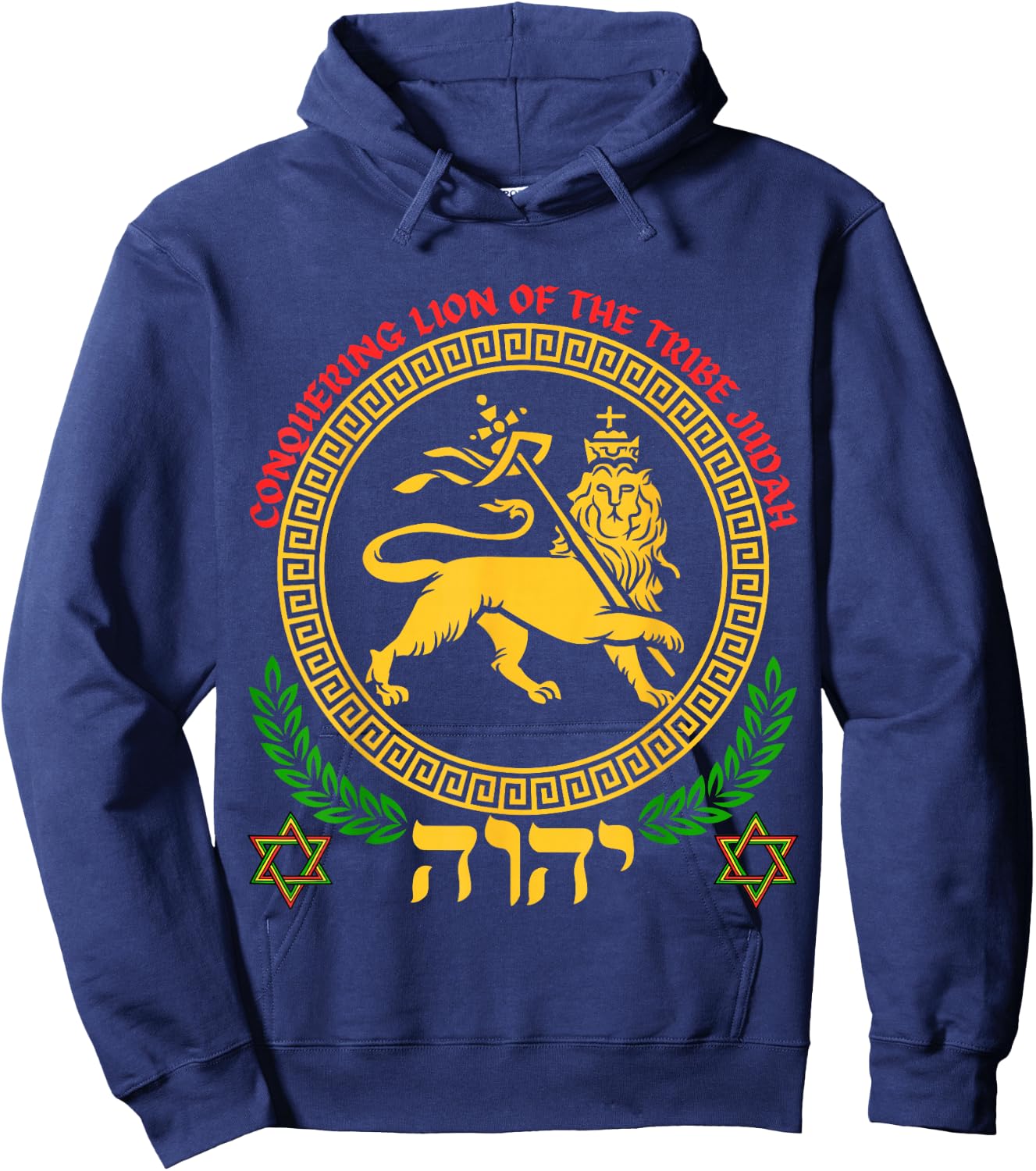 Hebrew Israelite YHWH Lion of Judah Yahweh Rastafarian Art Hoodie - Hoodie | Navy