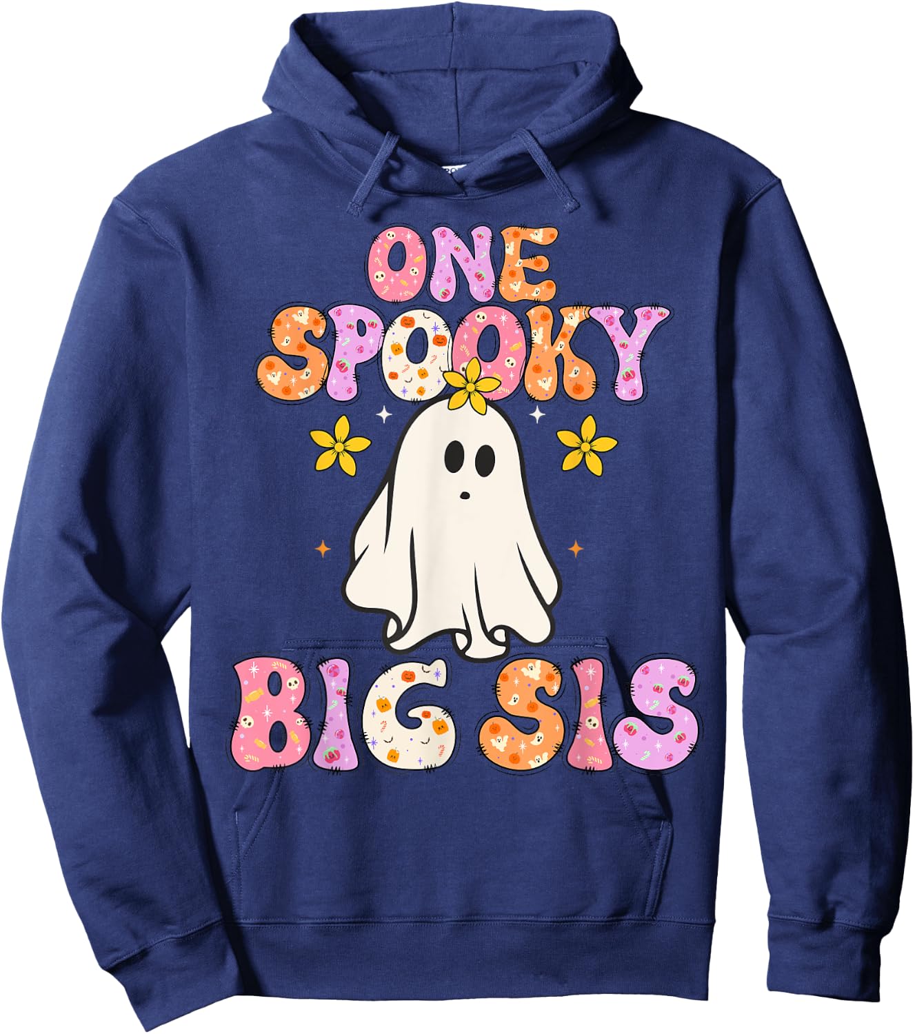 Big Sister Halloween One Spooky Big sister Announcement Hoodie - Hoodie | Navy