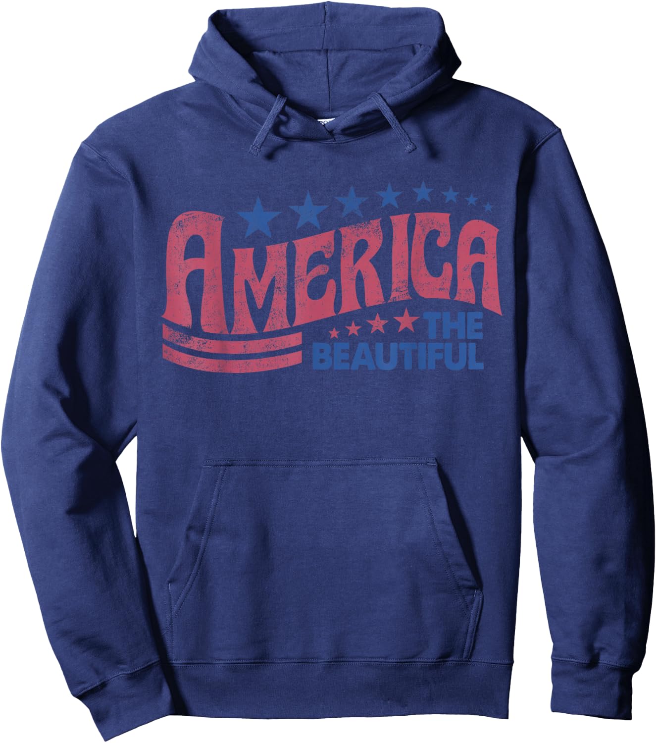 America The Beautiful Retro Vintage American 4th Of July Hoodie - Hoodie | Navy