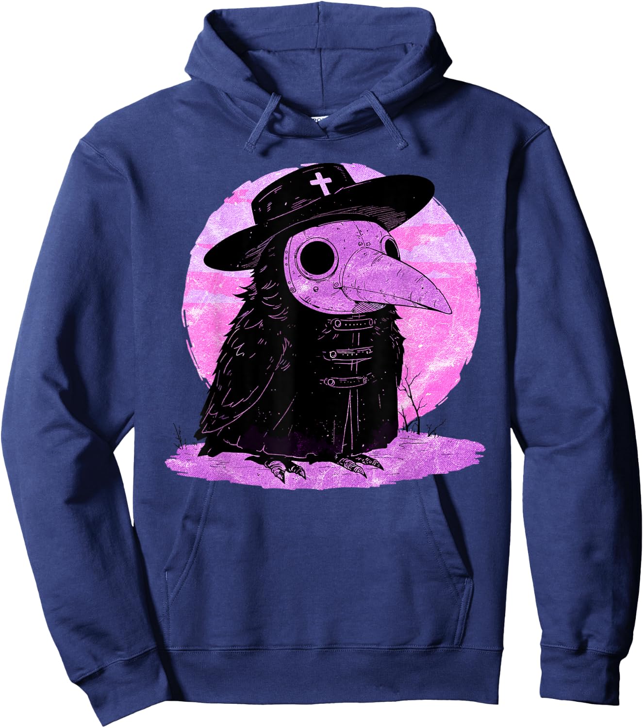 Kawaii Pastel Goth Steam Punk Mask Plague Doctor Crow Goth Hoodie - Hoodie | Navy
