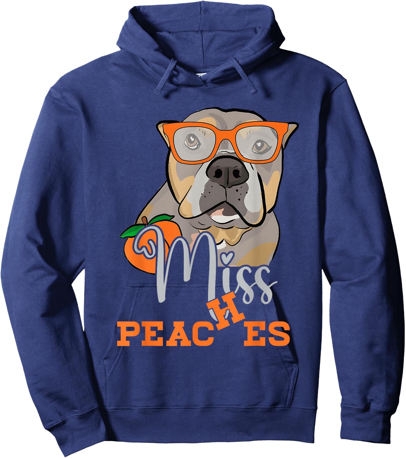 Miss a Peaches Pitbull Dog Animal Pet Lover Humor Hoodie - Hoodie | Navy