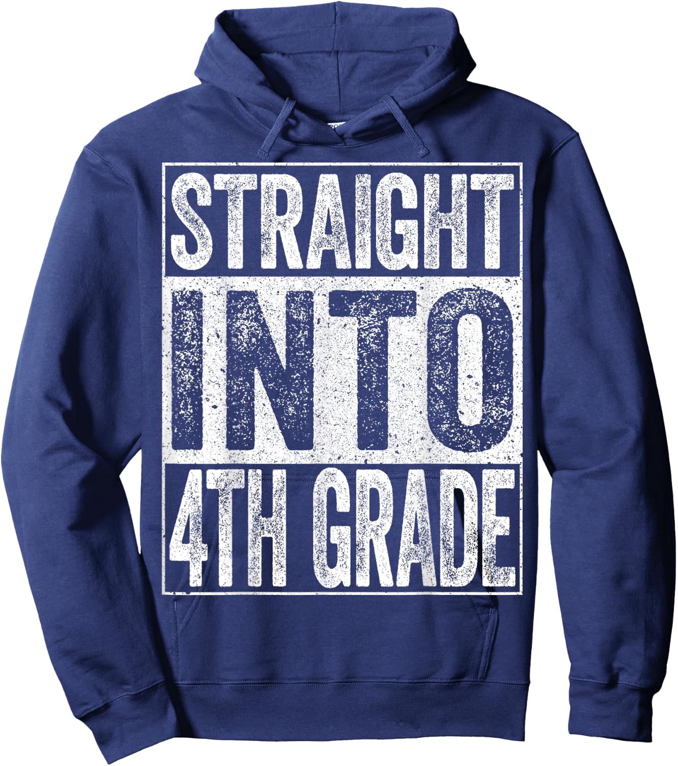 Straight Into 4th Grade Shirt Boy Girl Back To School Hoodie - Hoodie | Navy
