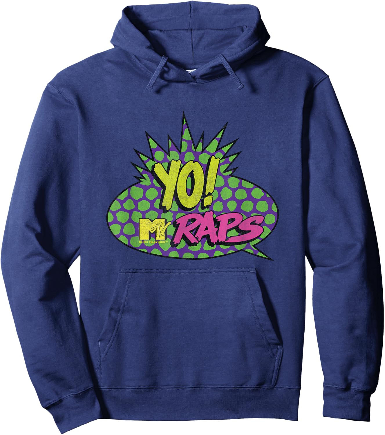 Yo MTV Raps Classic Logo Design Hoodie - Hoodie | Navy