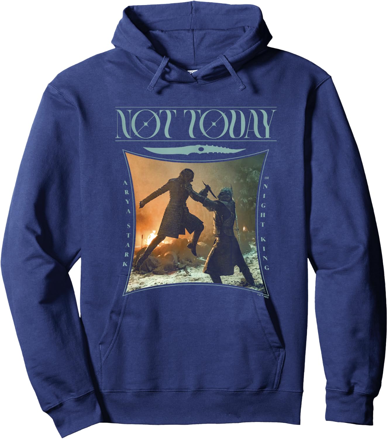 Game Of Thrones Not Today Night King & Arya Cinematic Panel Hoodie - Hoodie | Navy