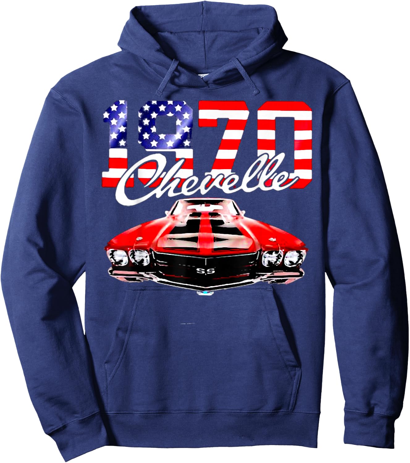 1970 70 Chevelle SS Trending Chevys Muscle Red White Car Hoodie - Hoodie | Navy