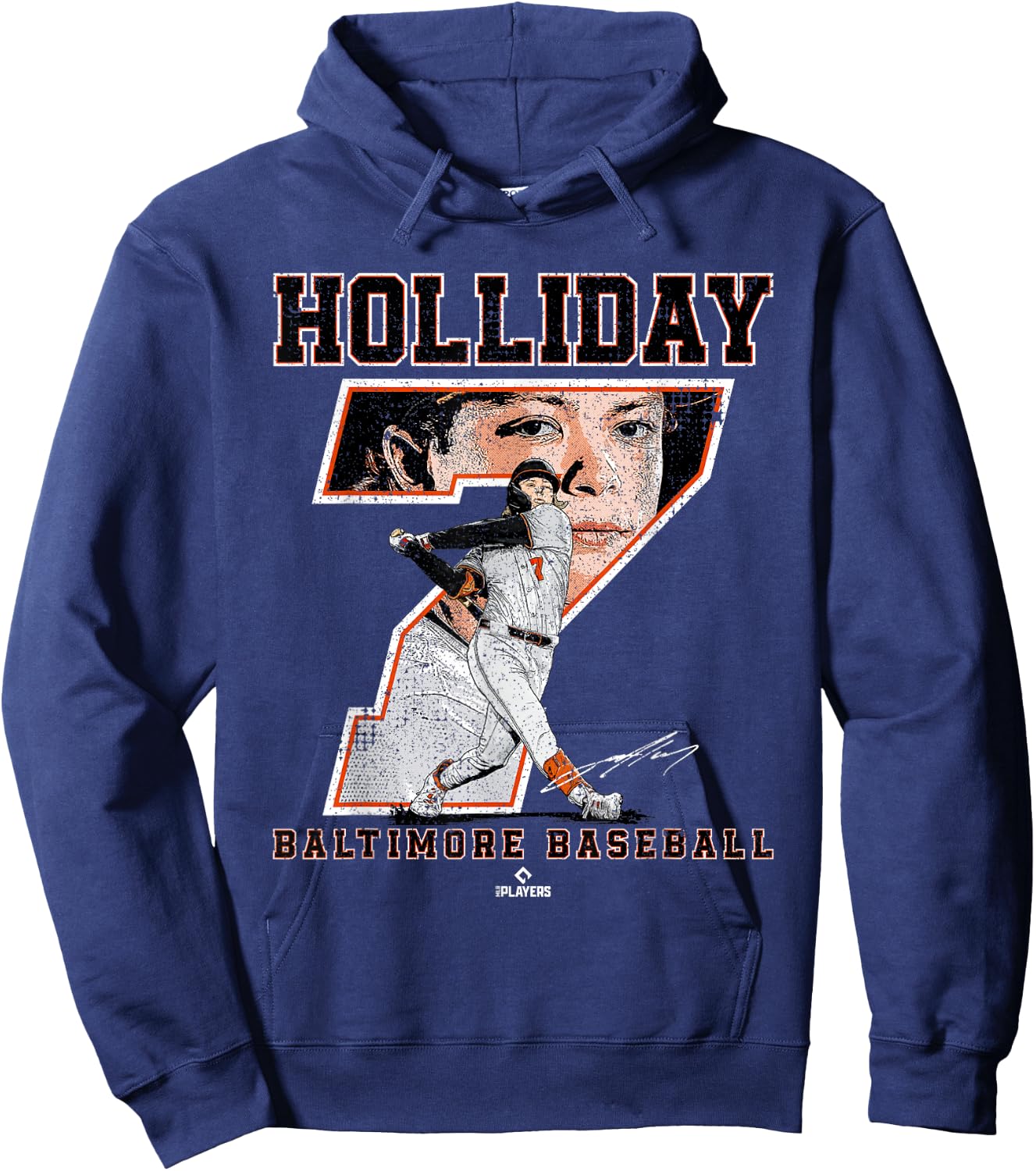 Number and Portrait Jackson Holliday Baltimore MLBPA Hoodie - Hoodie | Navy