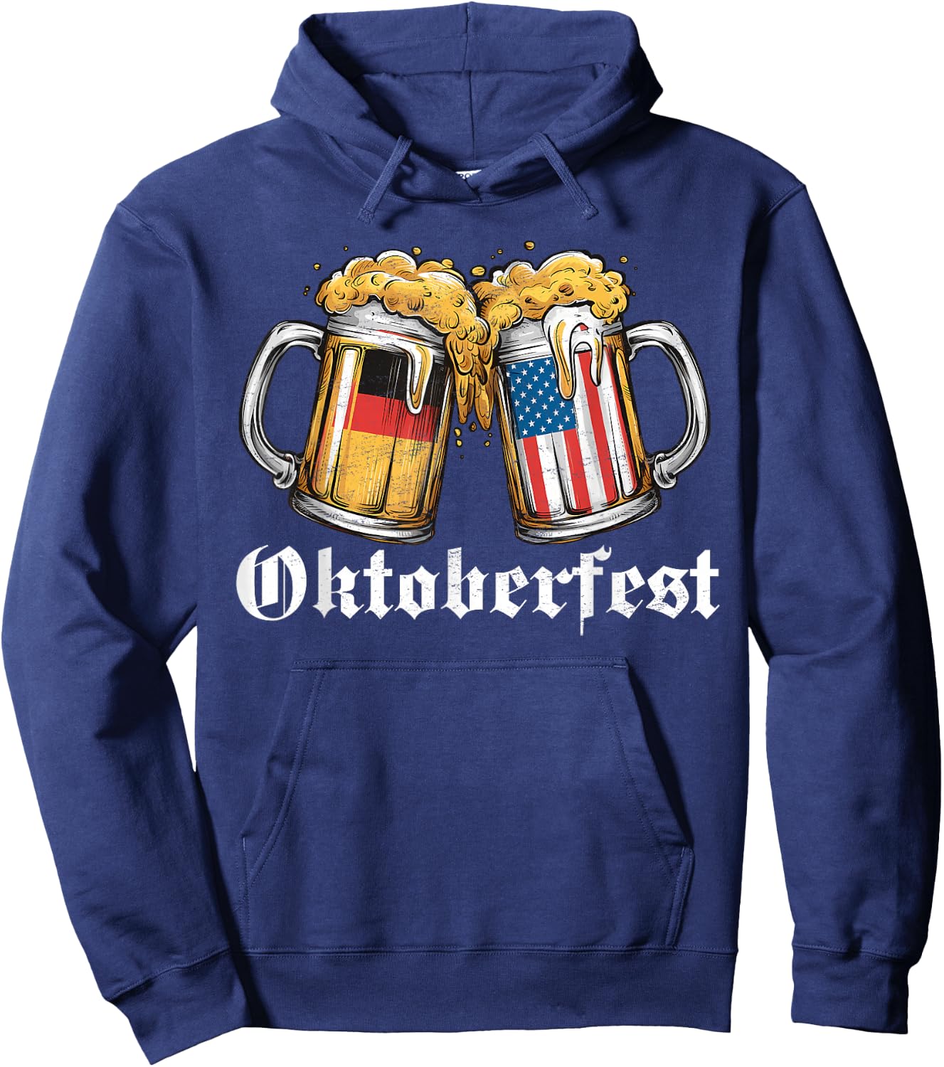 Oktoberfest Beer German American Flag T shirt Oktoberfest Hoodie - Hoodie | Navy