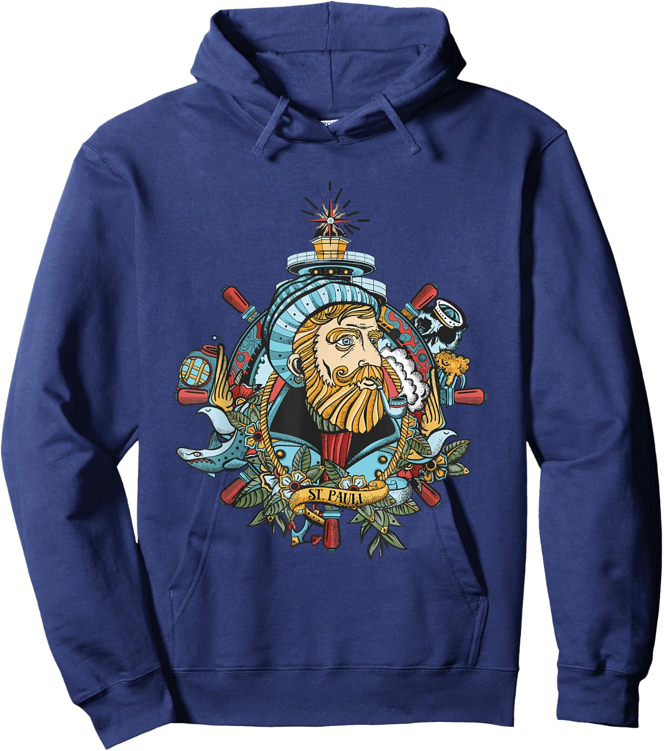 Seadog St. Pauli - Hamburg Cool Sailor Retro Tattoo Style Women Hoodie - Hoodie | Navy