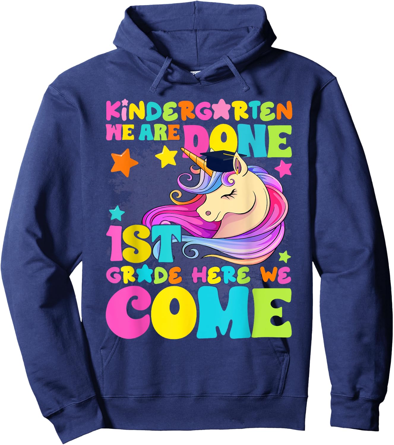 Kindergarten Graduation Magical Unicorn Girls Kids 2025 Hoodie - Hoodie | Navy