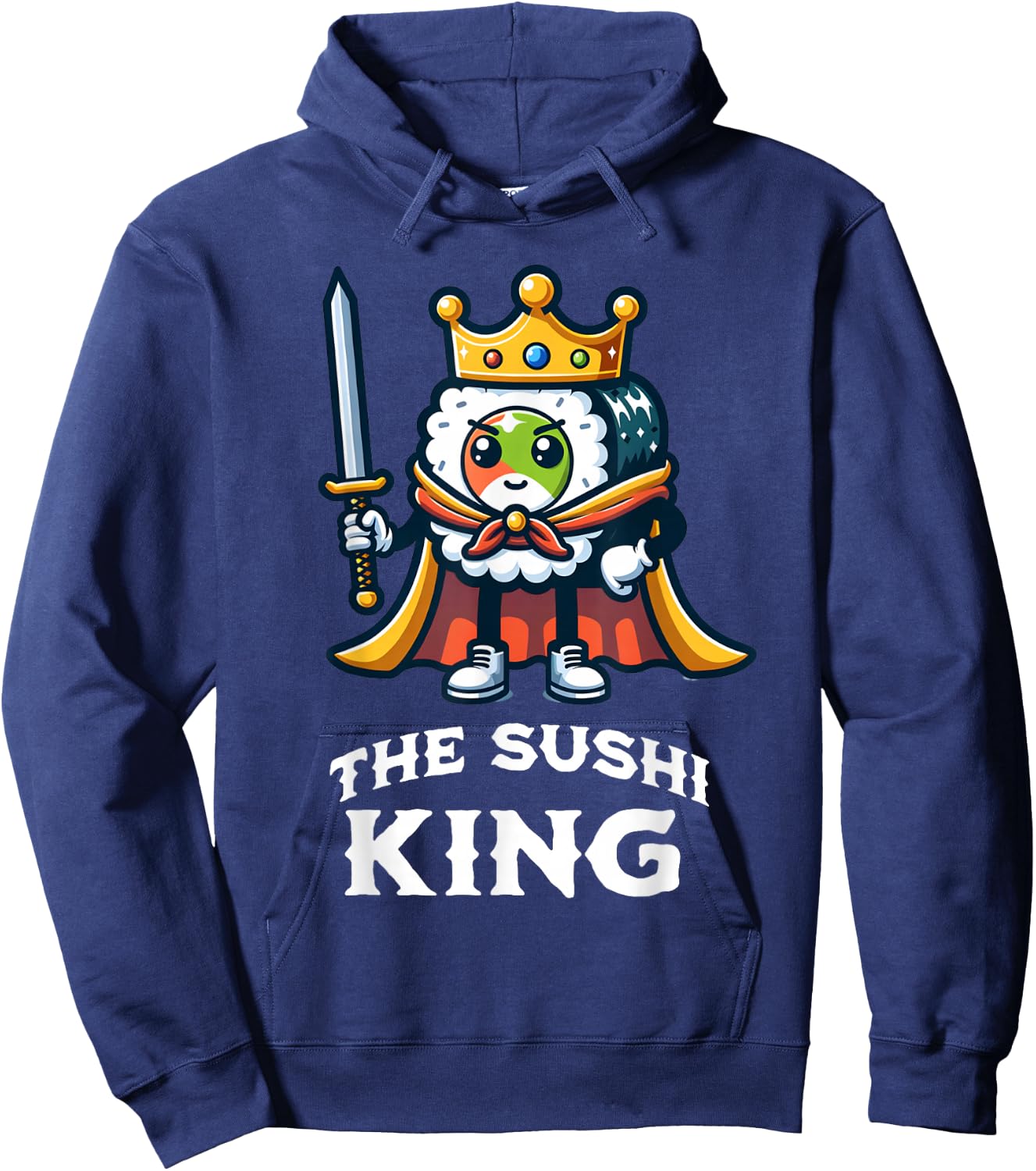 The Sushi King Funny Sushi Lover Hoodie - Hoodie | Navy