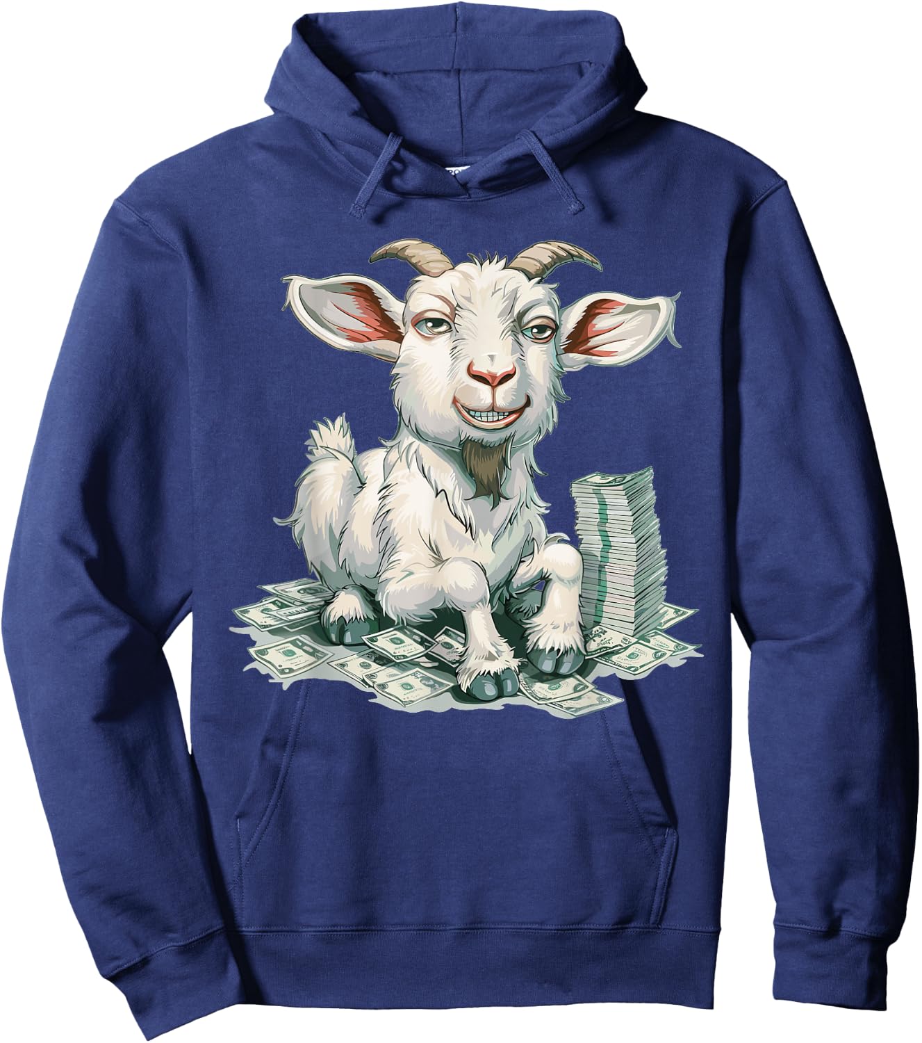 Cartoon Money Goat Hoodie - Hoodie | Navy