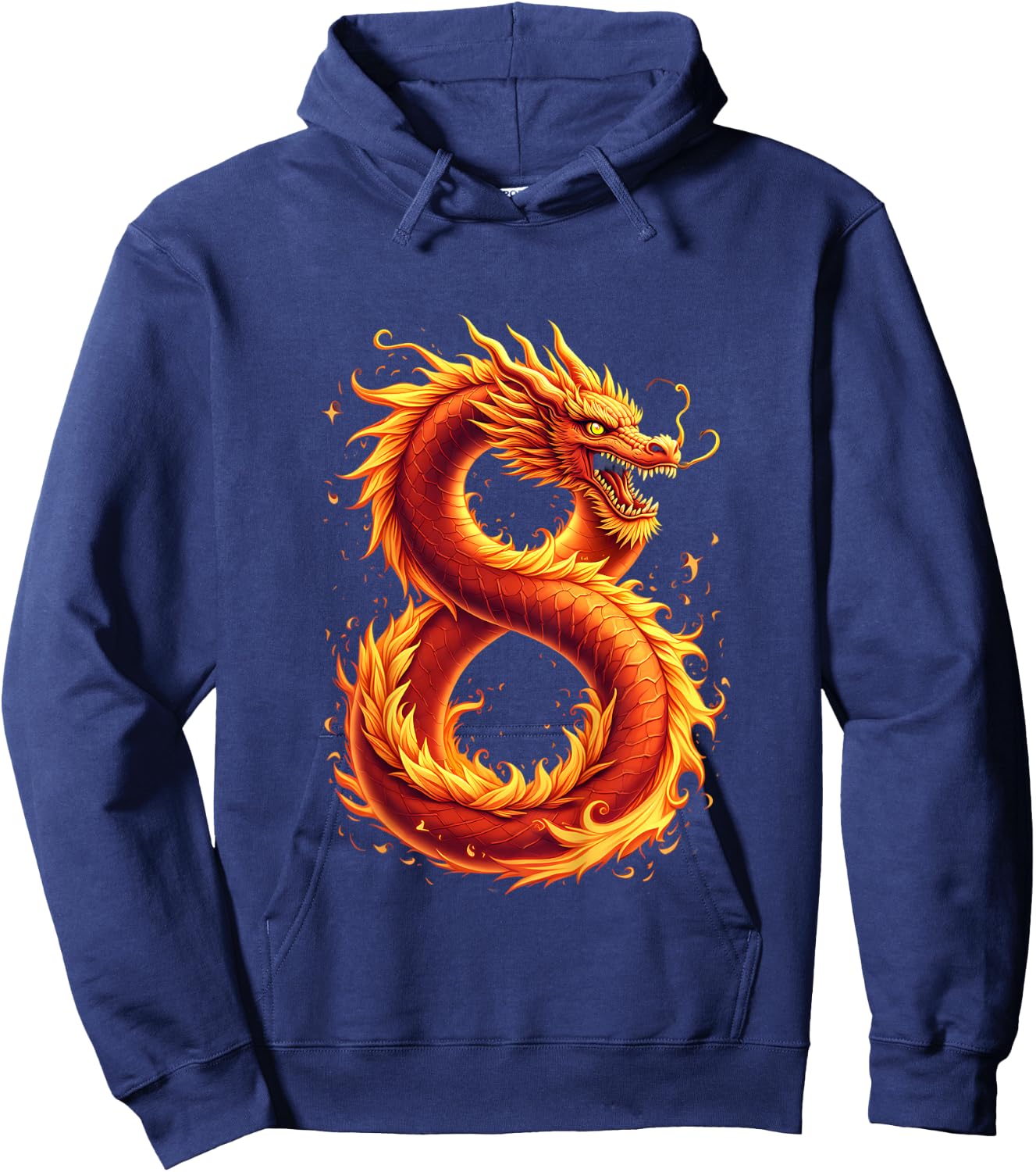 Kids Turning 8 Years Old Birthday, Boy Dragon 8th Bday Girl Hoodie - Hoodie | Navy
