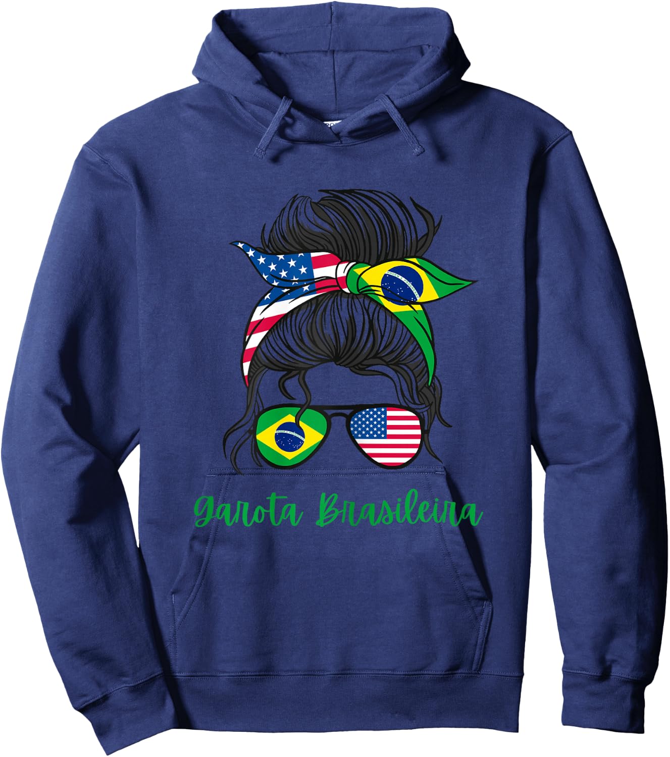 Brazil Girls USA American Brazilian Girl Hoodie - Hoodie | Navy