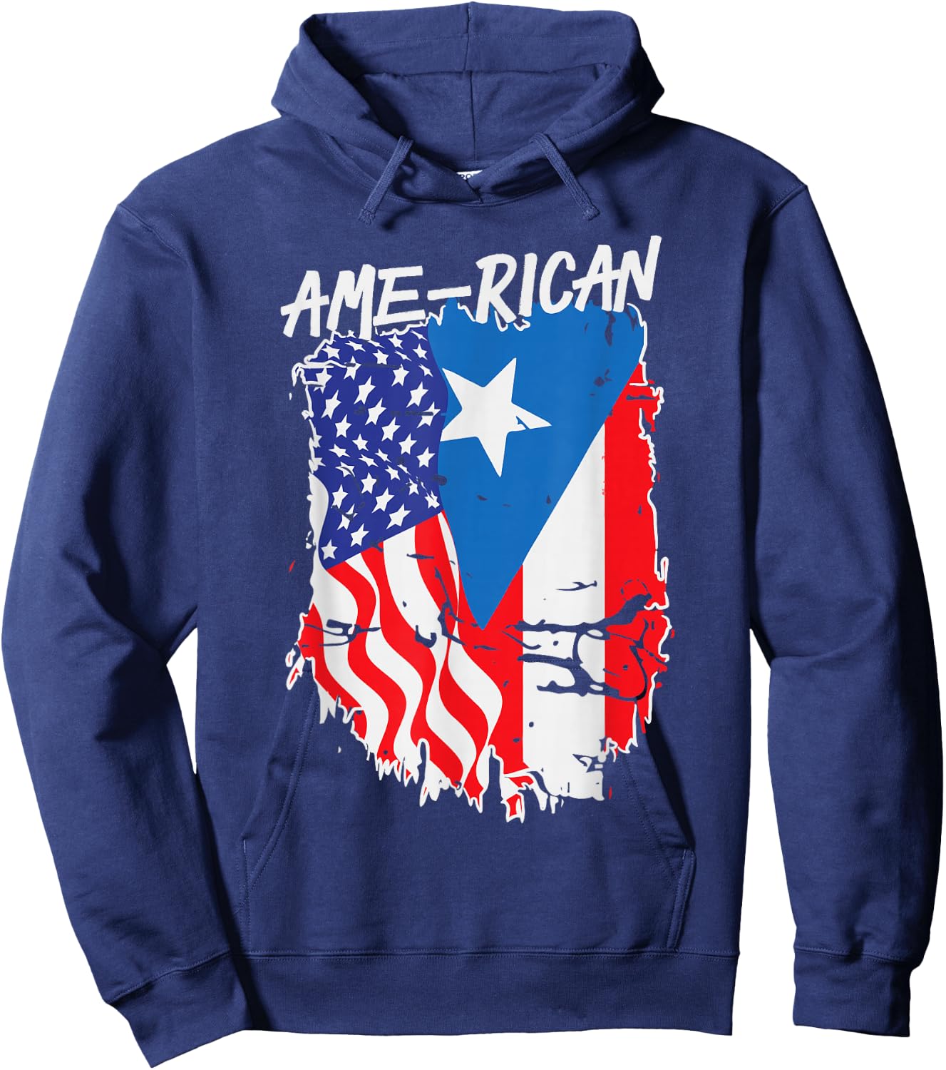 American Puerto Rican Flag Puerto Rico US America Hispanic Hoodie - Hoodie | Navy