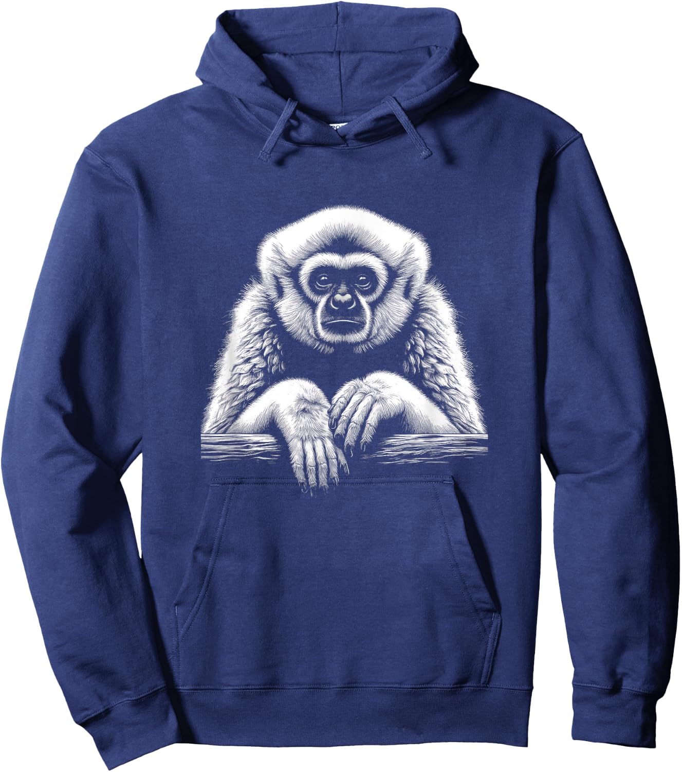 Gibbon Graphic Art Design Hoodie - Hoodie | Navy