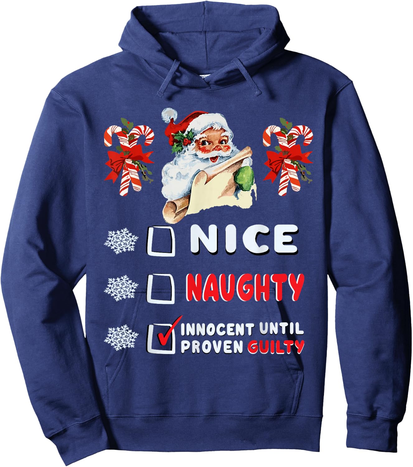 Funny Nice Naughty Innocent Until Proven Guilty Design Hoodie - Hoodie | Navy