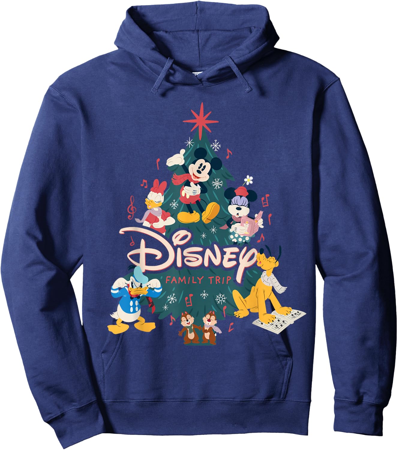 Disney Mickey & Friends Carols Christmas Holiday Family Trip Hoodie - Hoodie | Navy
