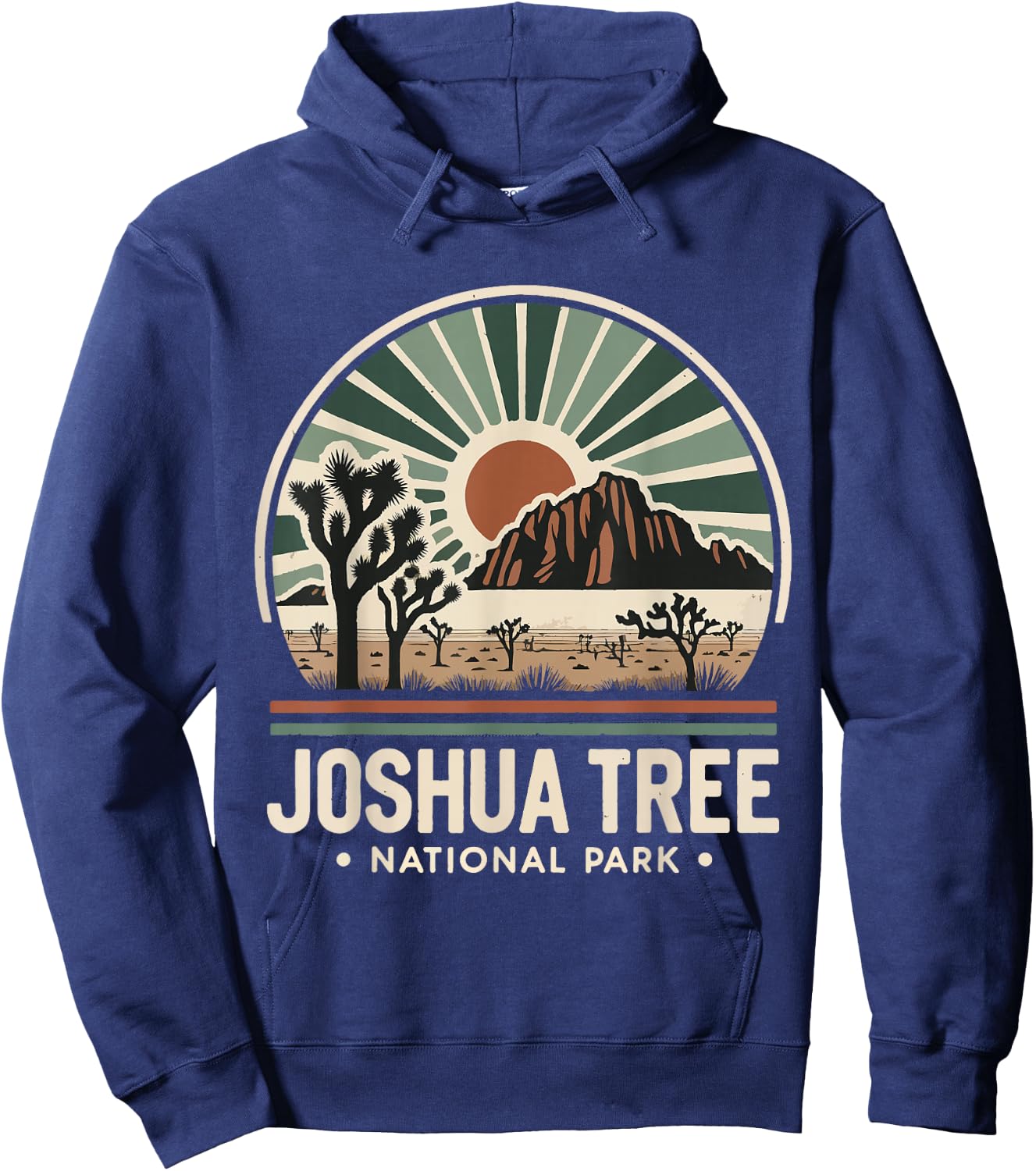 Joshua Tree National Park Retro Vintage Hike Camping Outdoor Hoodie - Hoodie | Navy