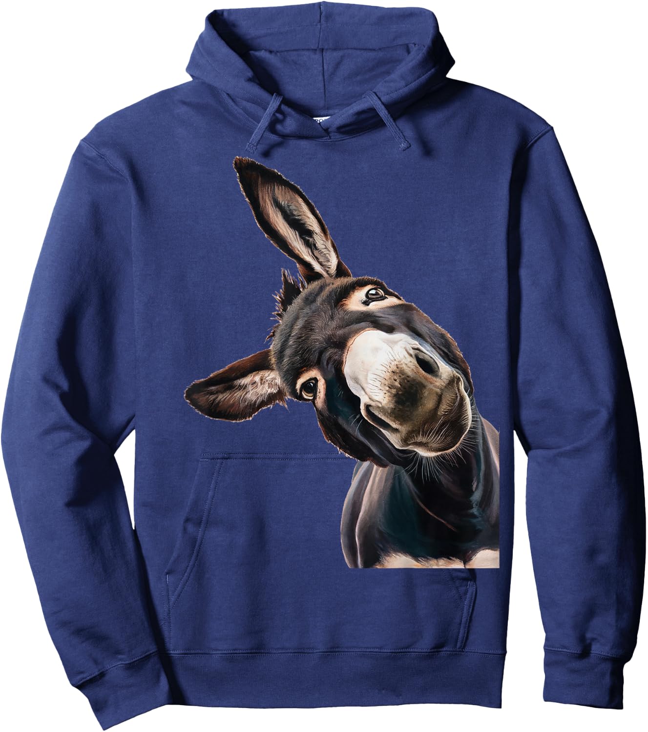 Funny Donkey Head Art Quirky Animal Lover Smile Hoodie - Hoodie | Navy