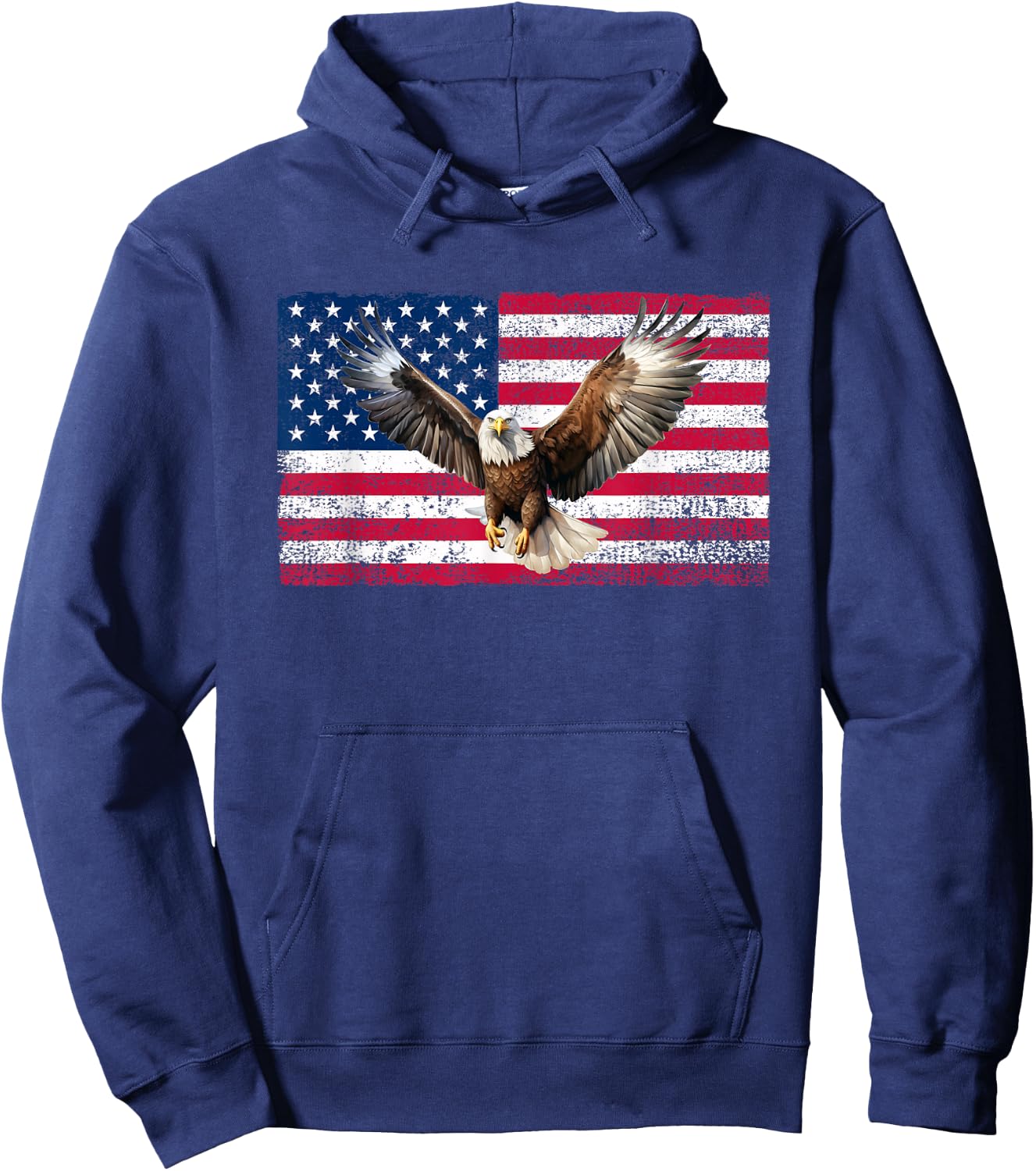 Patriotic Eagle 4th Of July USA American Flag Hoodie - Hoodie | Navy