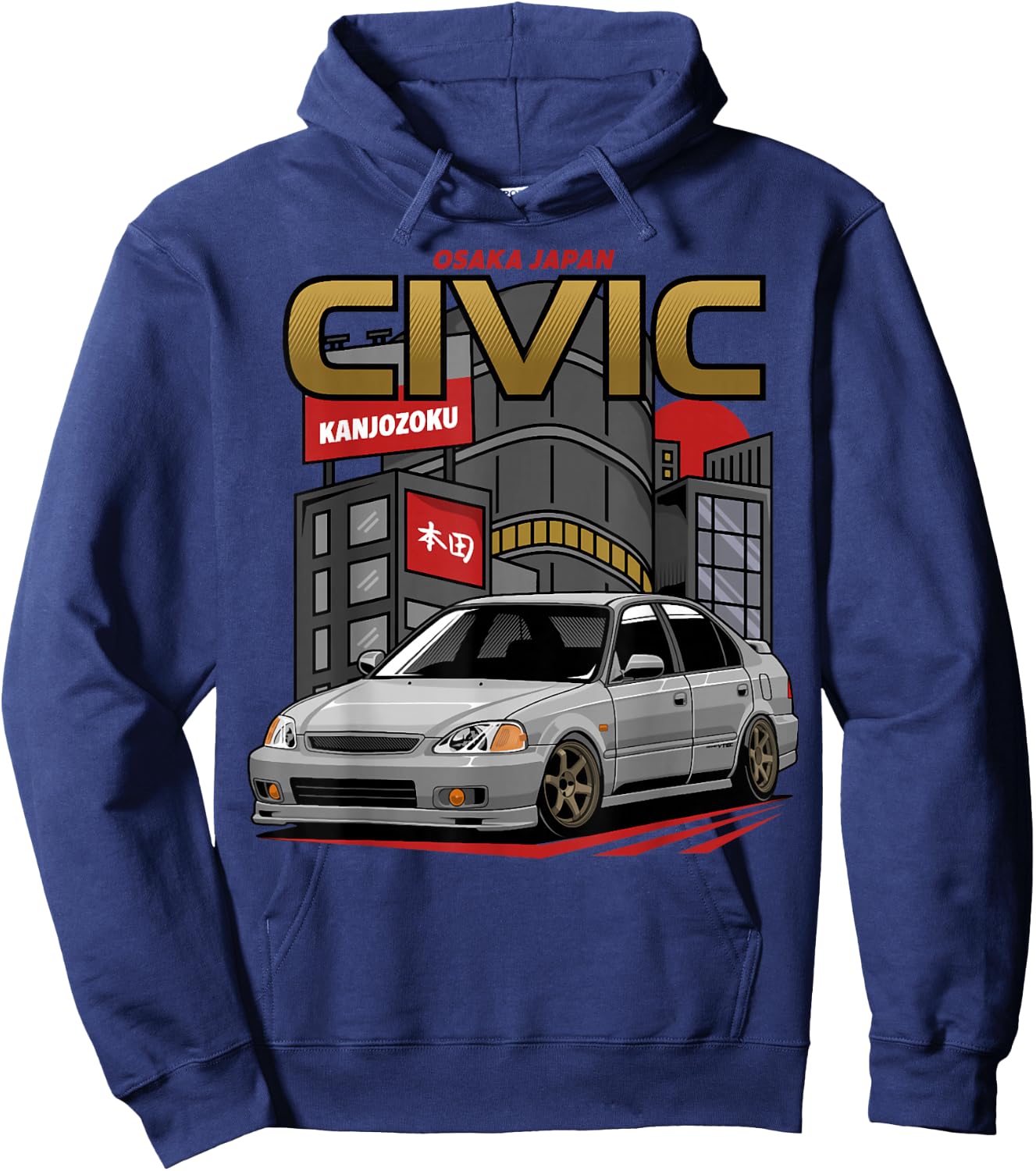 Civic EK Type R Japanese Car Hoodie - Hoodie | Navy
