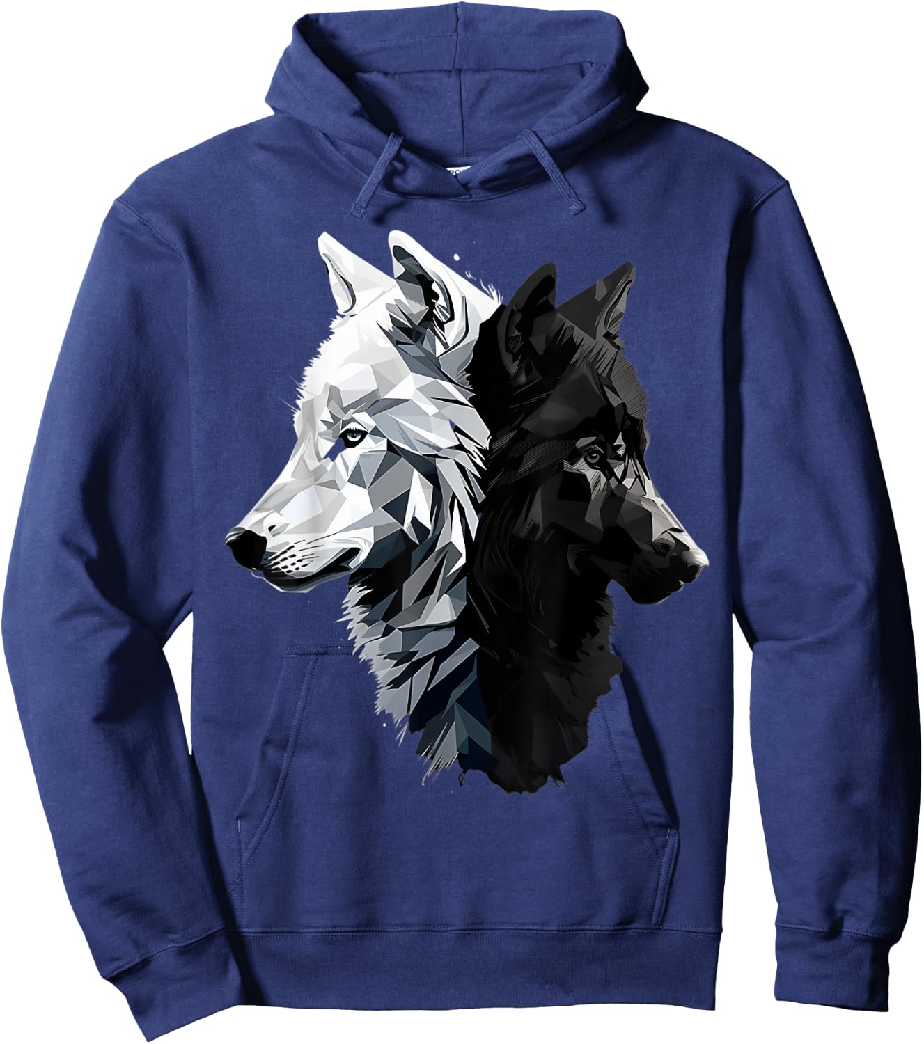 Dangerous And Beautifull Two Wolves Black And White Hoodie - Hoodie | Navy