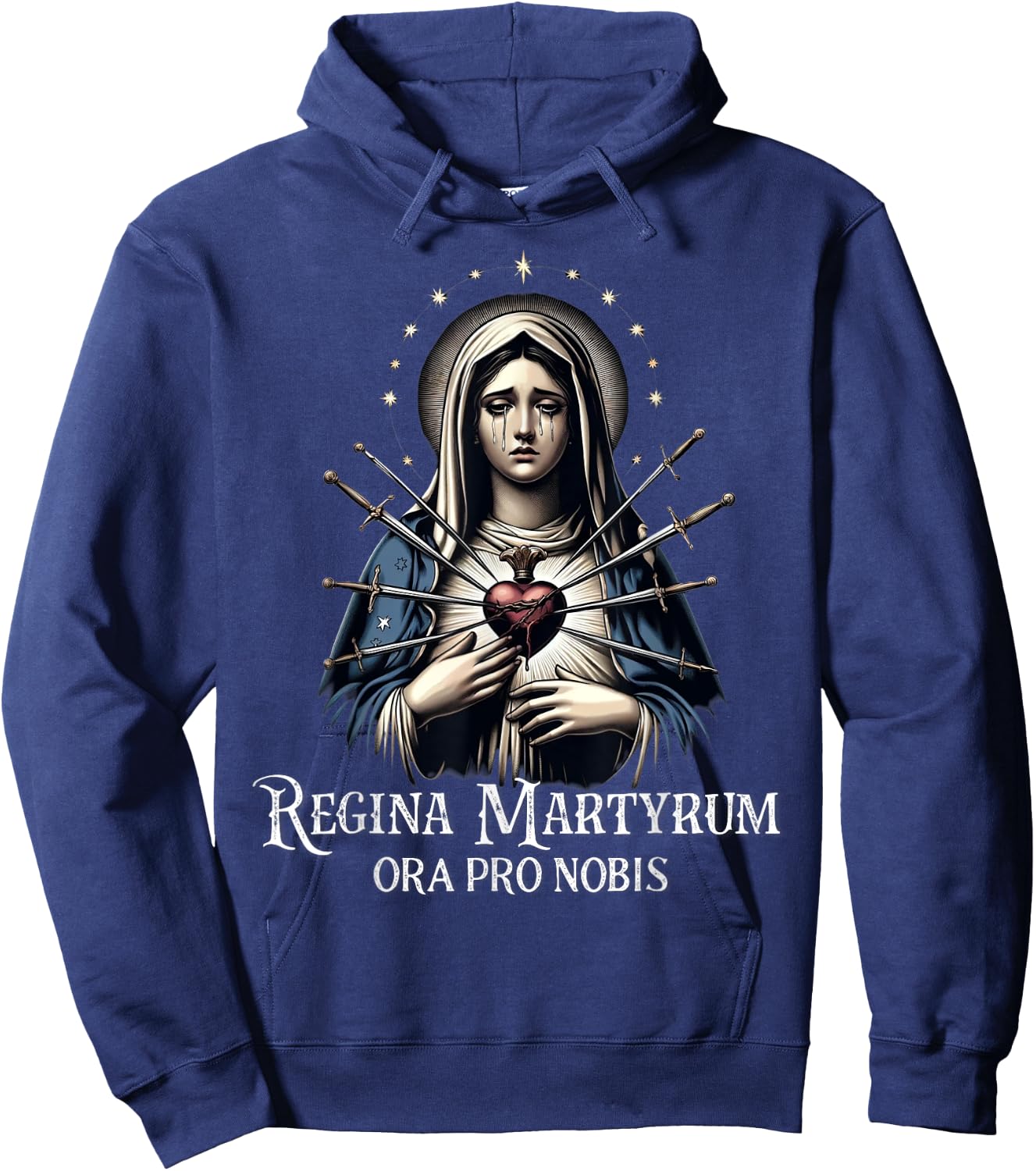 Mater Dolorosa Our Lady of Sorrows Virgin Mary Catholic Hoodie - Hoodie | Navy