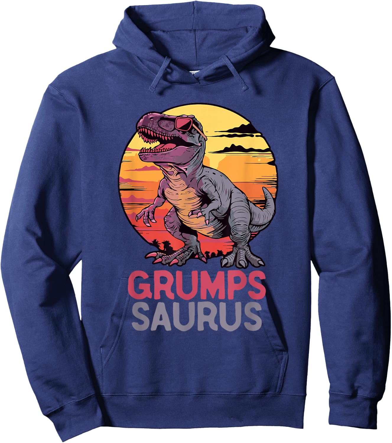 GrumpsSaurus Dino Dinosaur Grumps-Saurus T-Rex Funny Trex Hoodie - Hoodie | Navy