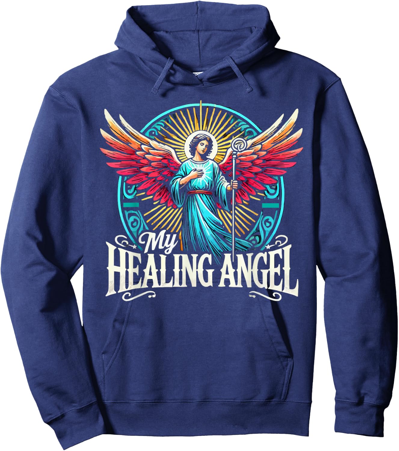 Archangel Raphael Catholic Christianity Guardian Angel Hoodie - Hoodie | Navy
